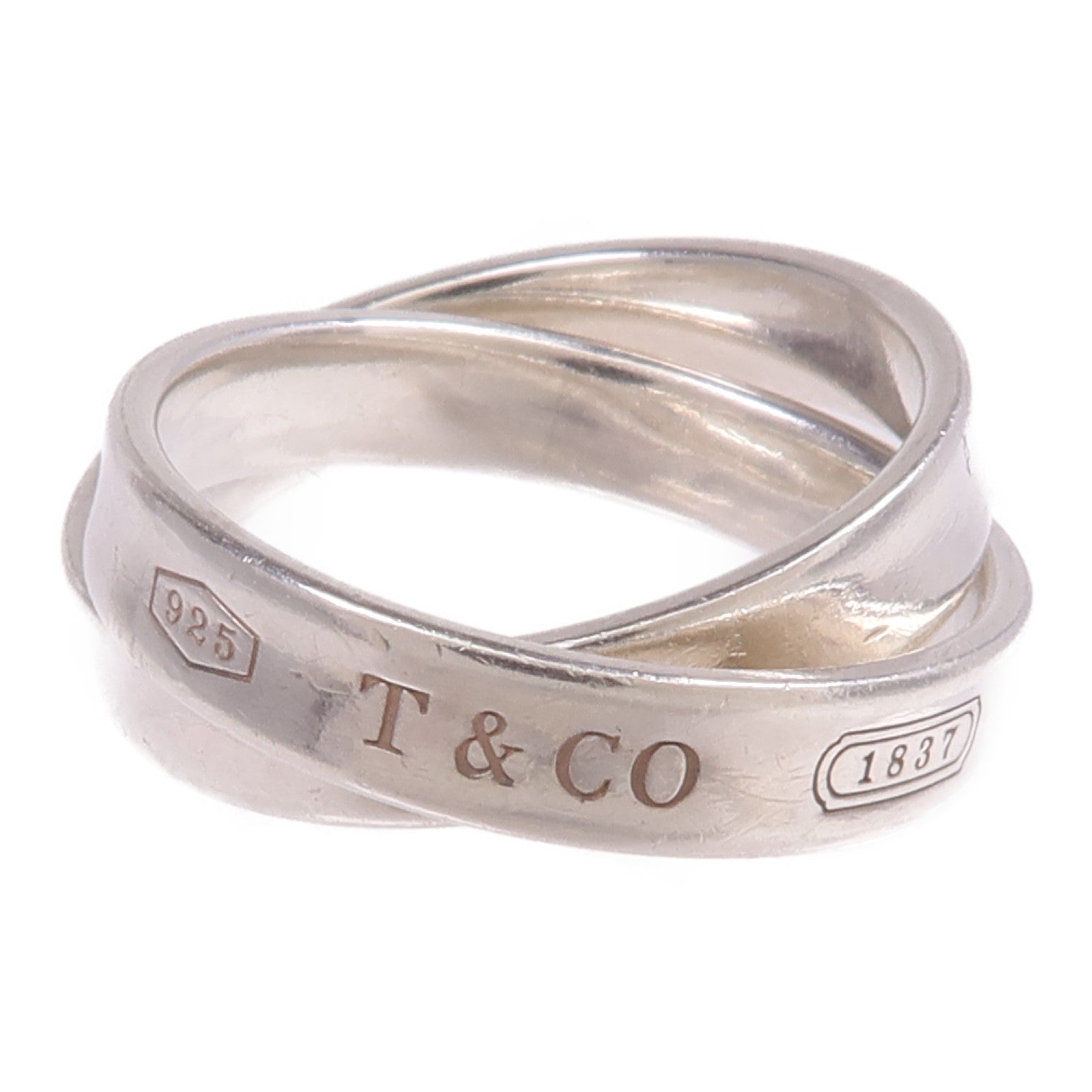 TIFFANY＆CO 925純銀1837 Double Silver Ring戒指