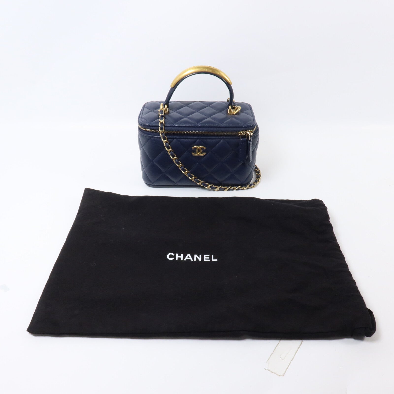 CHANEL 羊皮皮革Vanity Case手挽肩背兩用袋