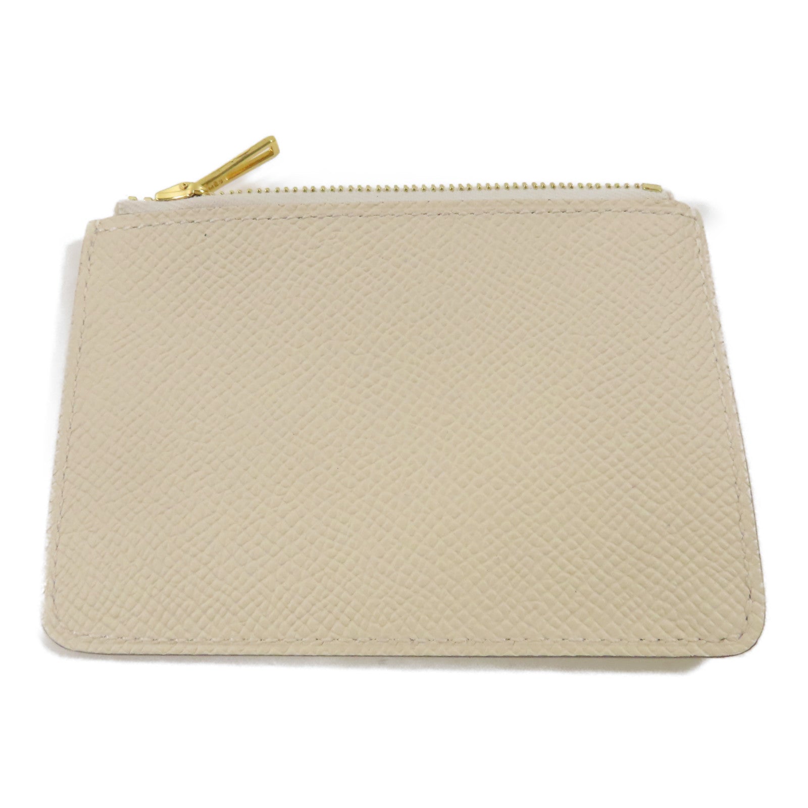 HERMES Epsom皮革Constance Slim Wallet金扣錢包Nata/米色