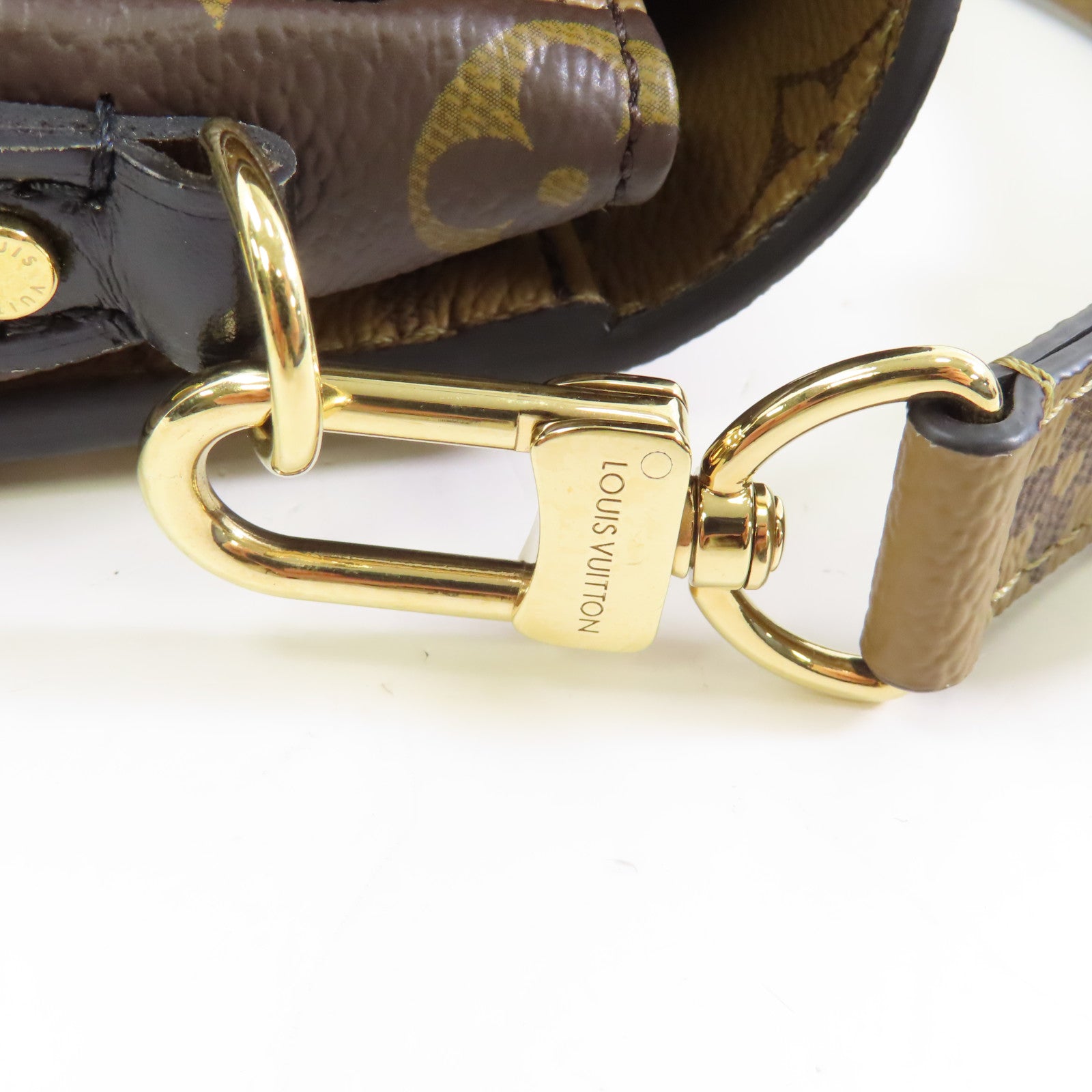 LOUIS VUITTON Monogram Reverse Pochette Metis金扣手挽肩背兩用袋啡色