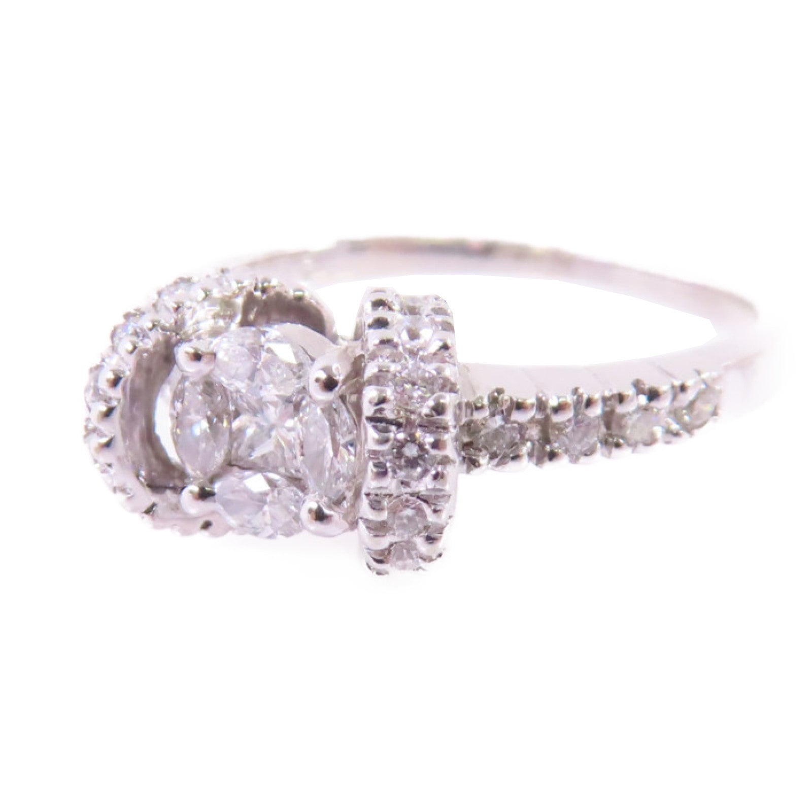 Jewelry 0.31ct Diamond Ring US#6.5 18K White Gold