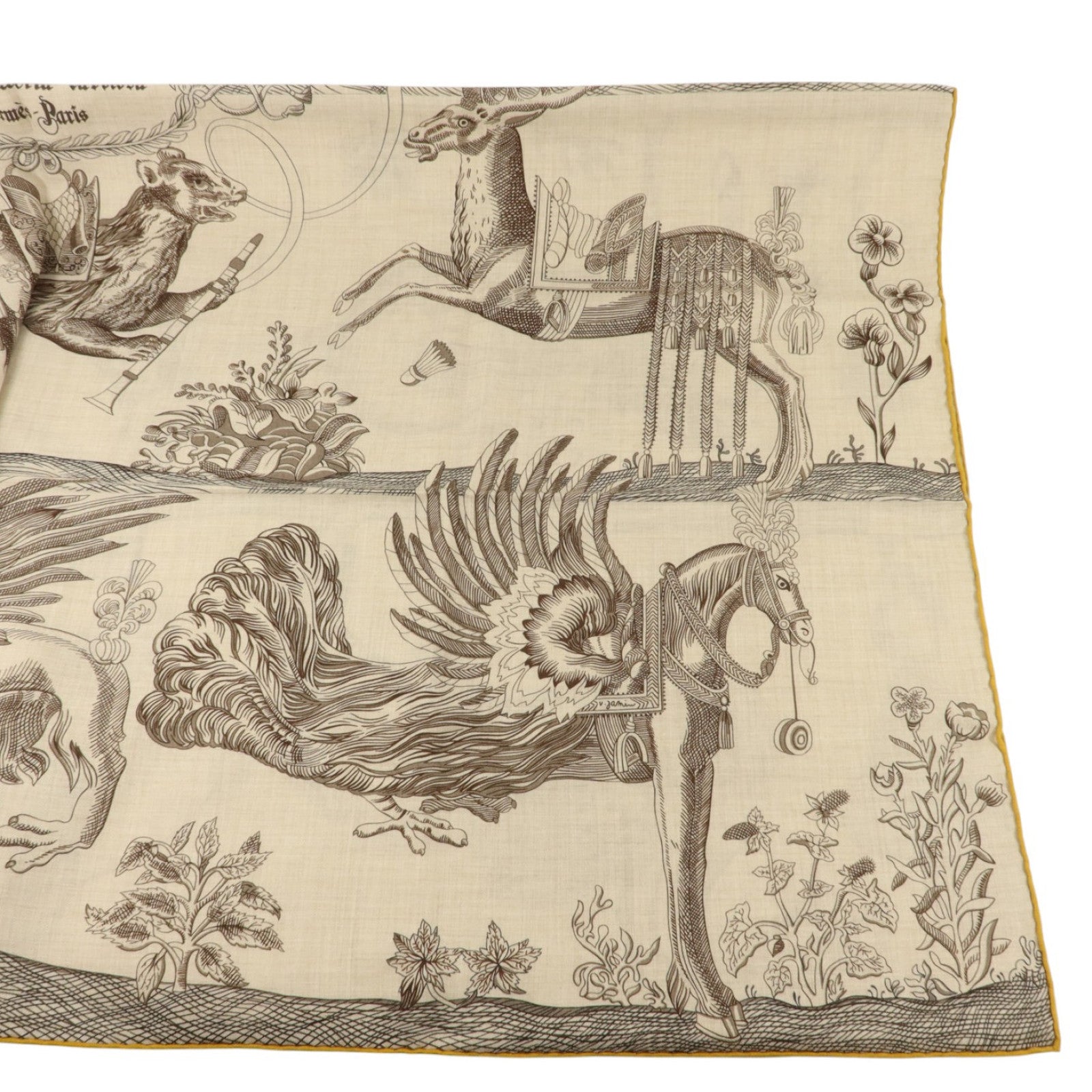 HERMES 羊絨/絲質Scarf 140X140絲巾