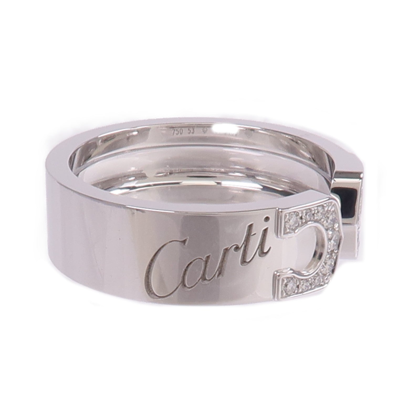 CARTIER 18K白金C2 Diamond Ring鑽石戒指Cartier#53/US#6.5