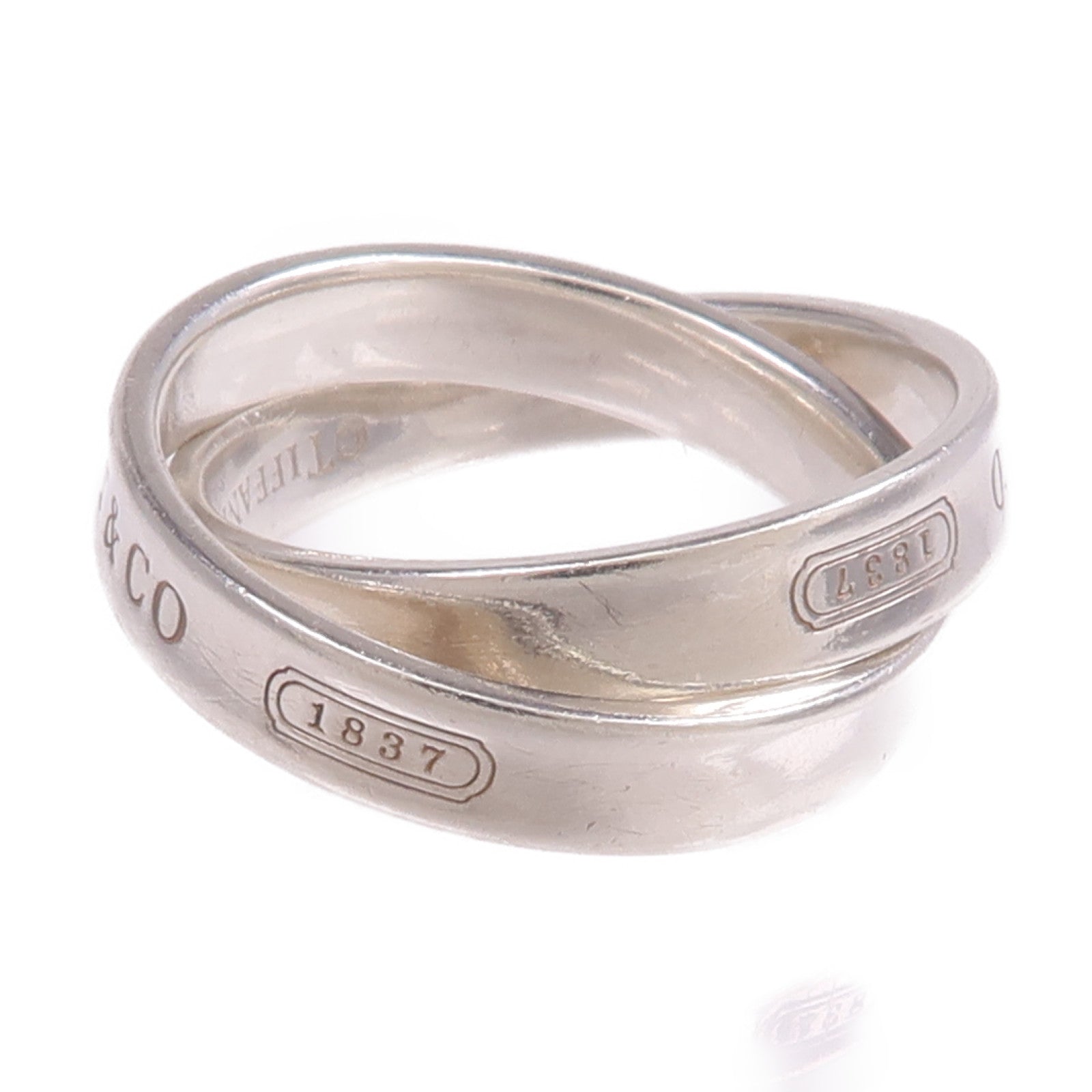 TIFFANY＆CO 925純銀1837 Double Silver Ring戒指