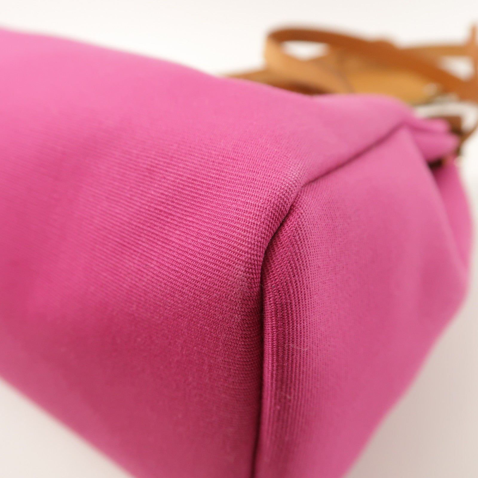 HERMES 帆布Herbag PM銀扣手挽肩背兩用袋Magnolia