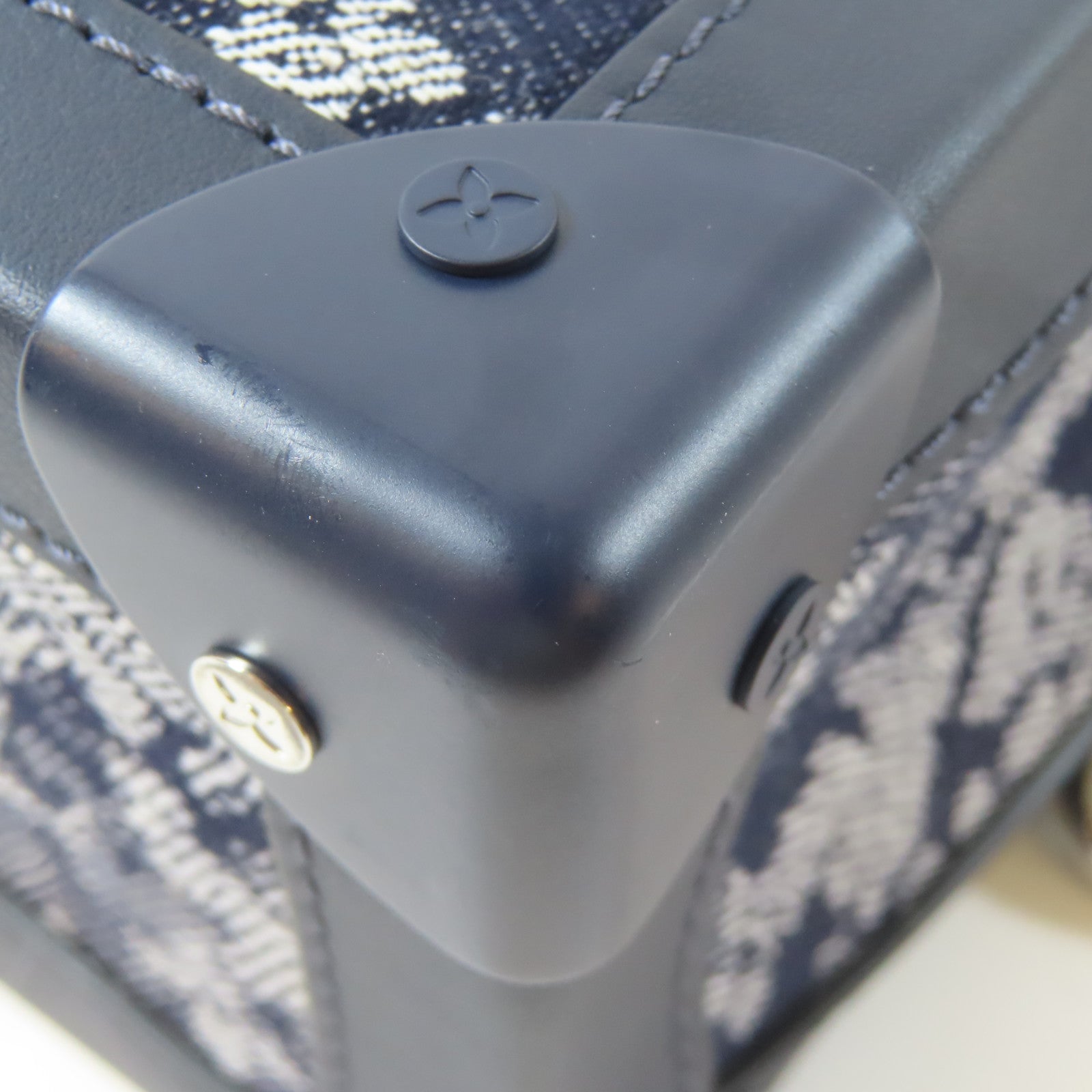 LOUIS VUITTON Monogram Tapestry銀扣肩背袋深藍色