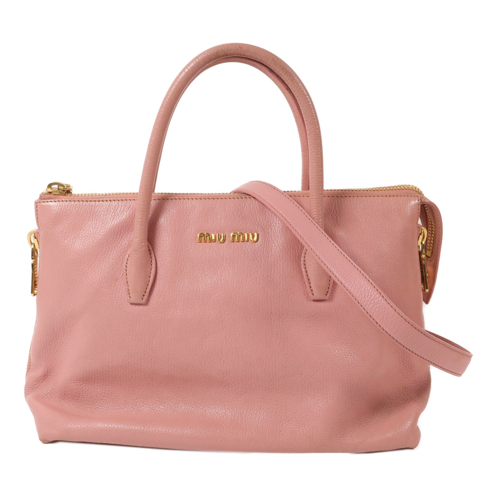 Miu Miu 牛皮皮革Madras手挽肩背兩用袋