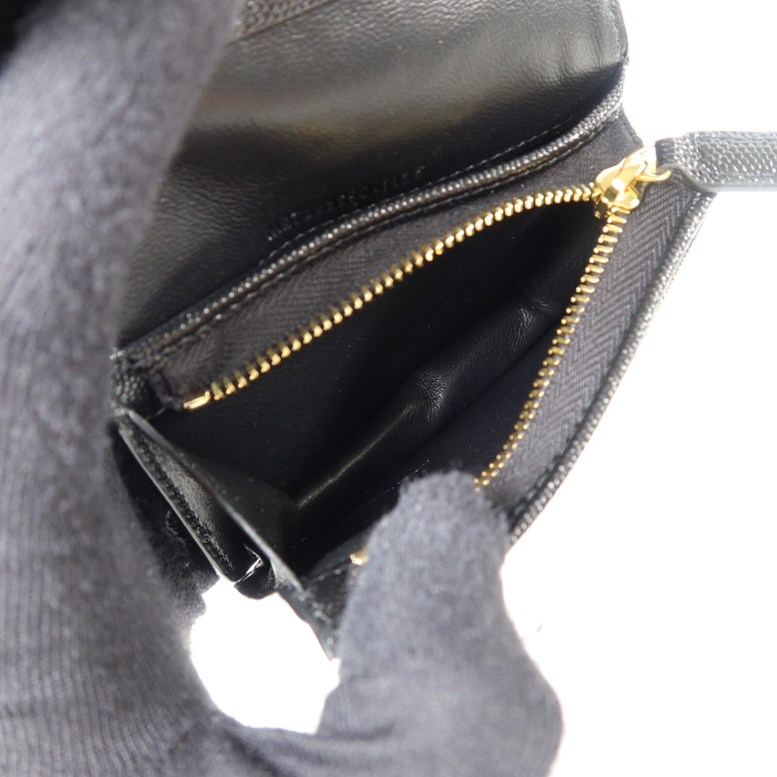 SAINT LAURENT 牛皮皮革Cassandre Matelasse Flap Card Case錢包