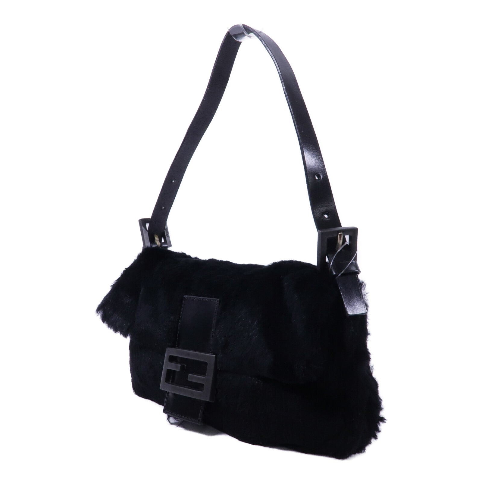 FENDI 兔毛Baguette Bag肩背袋