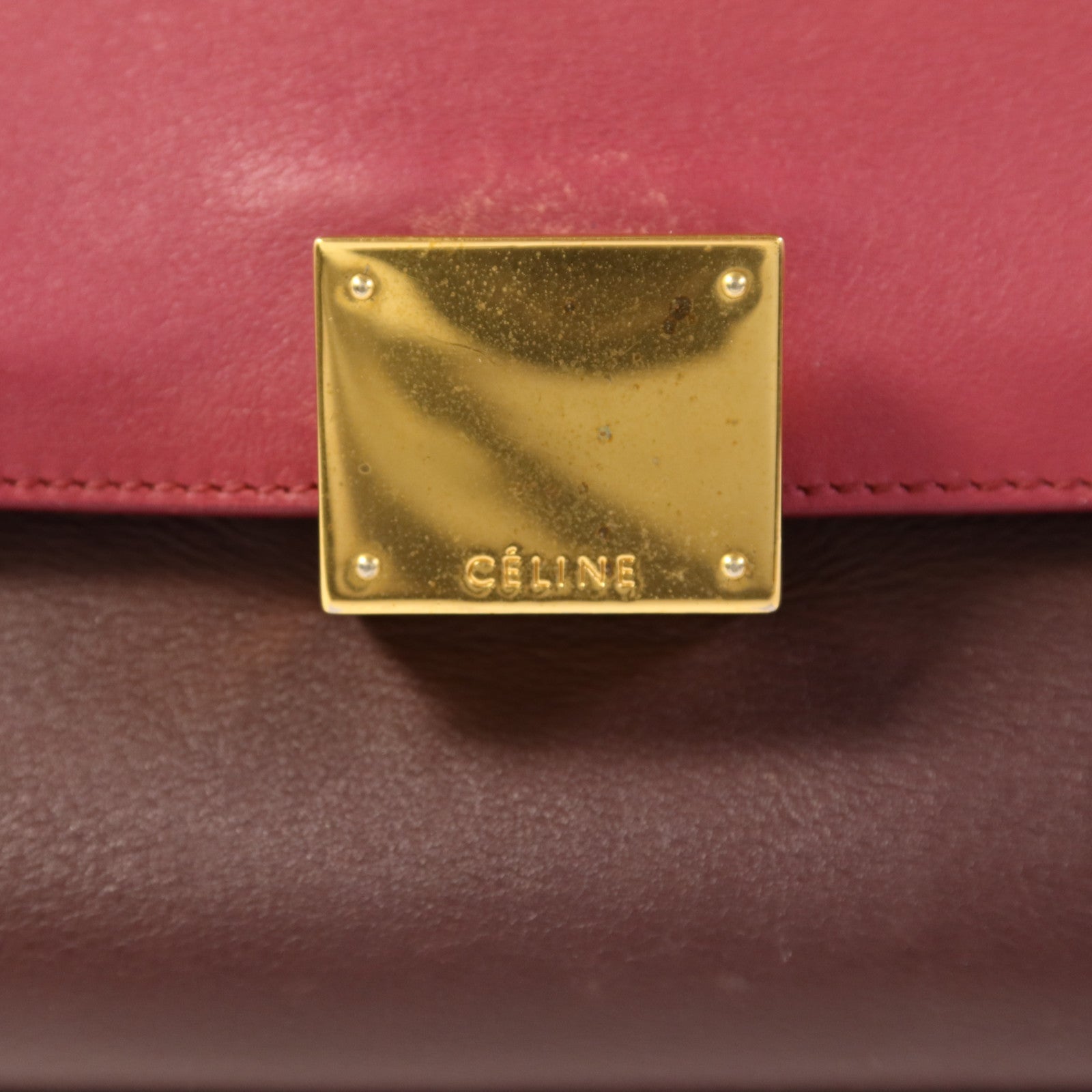 CELINE 牛皮皮革Trapeze金扣手挽肩背兩用袋