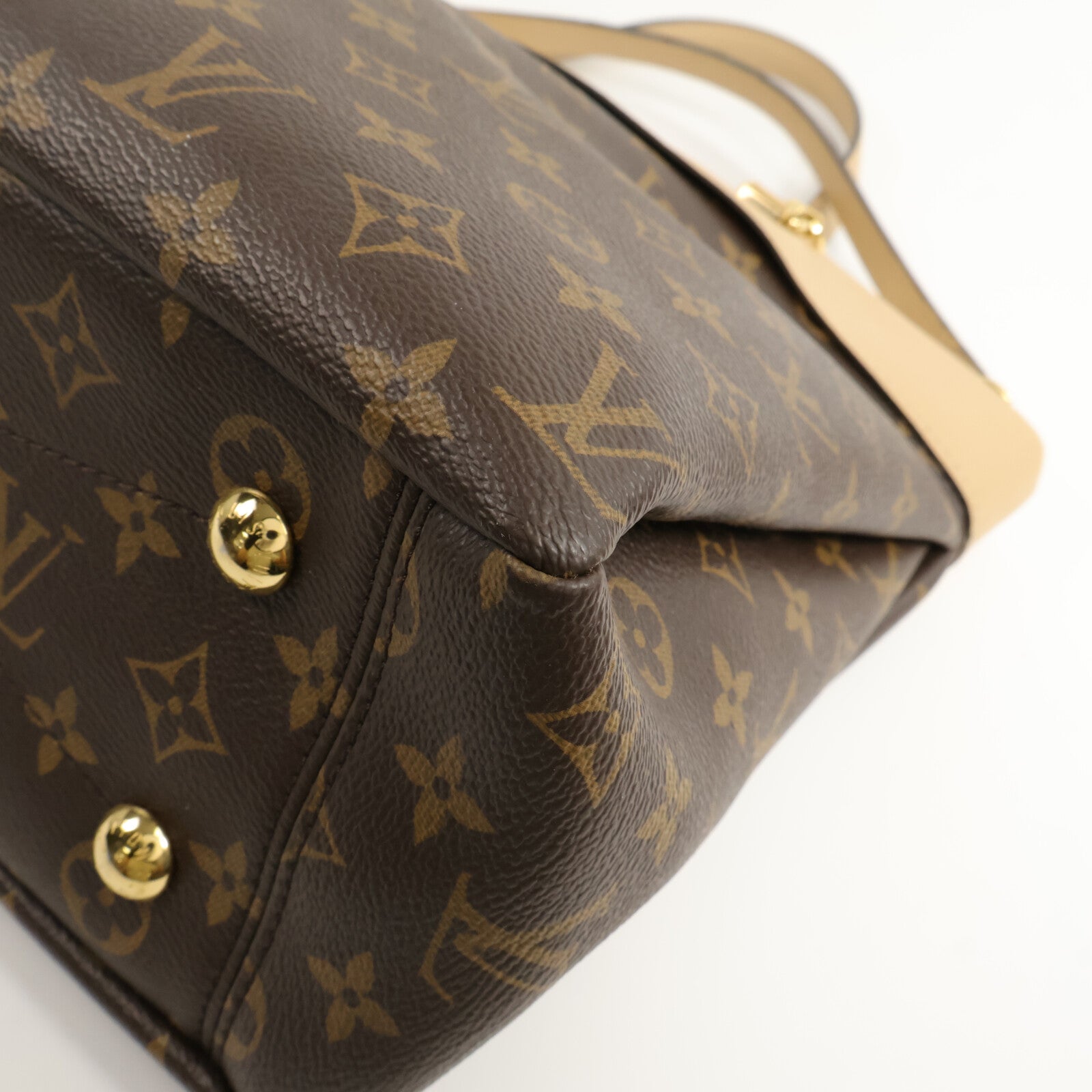 LOUIS VUITTON 牛皮皮革/Monogram Pallas Shopper鏈帶手挽袋