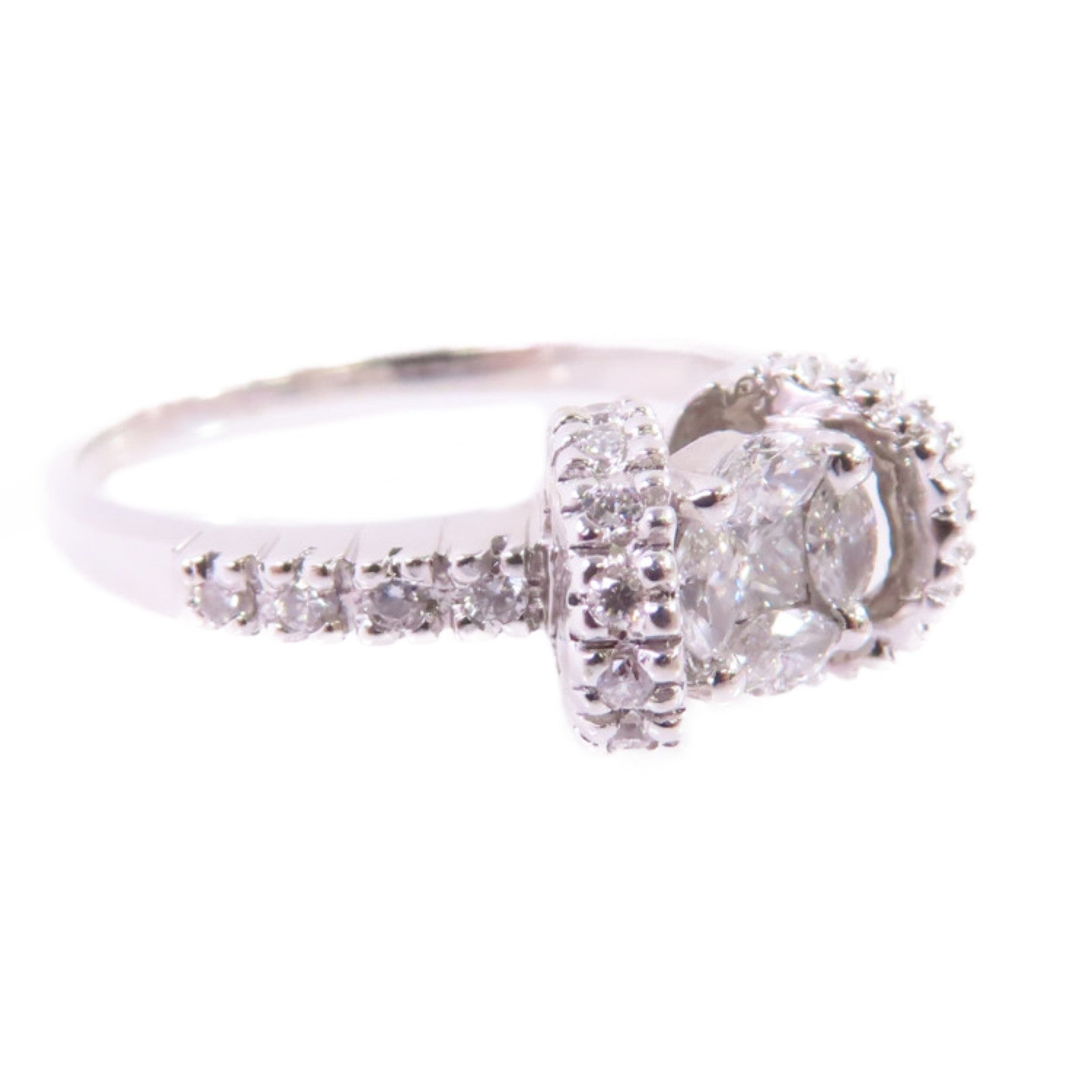 Jewelry 0.31ct Diamond Ring US#6.5 18K White Gold