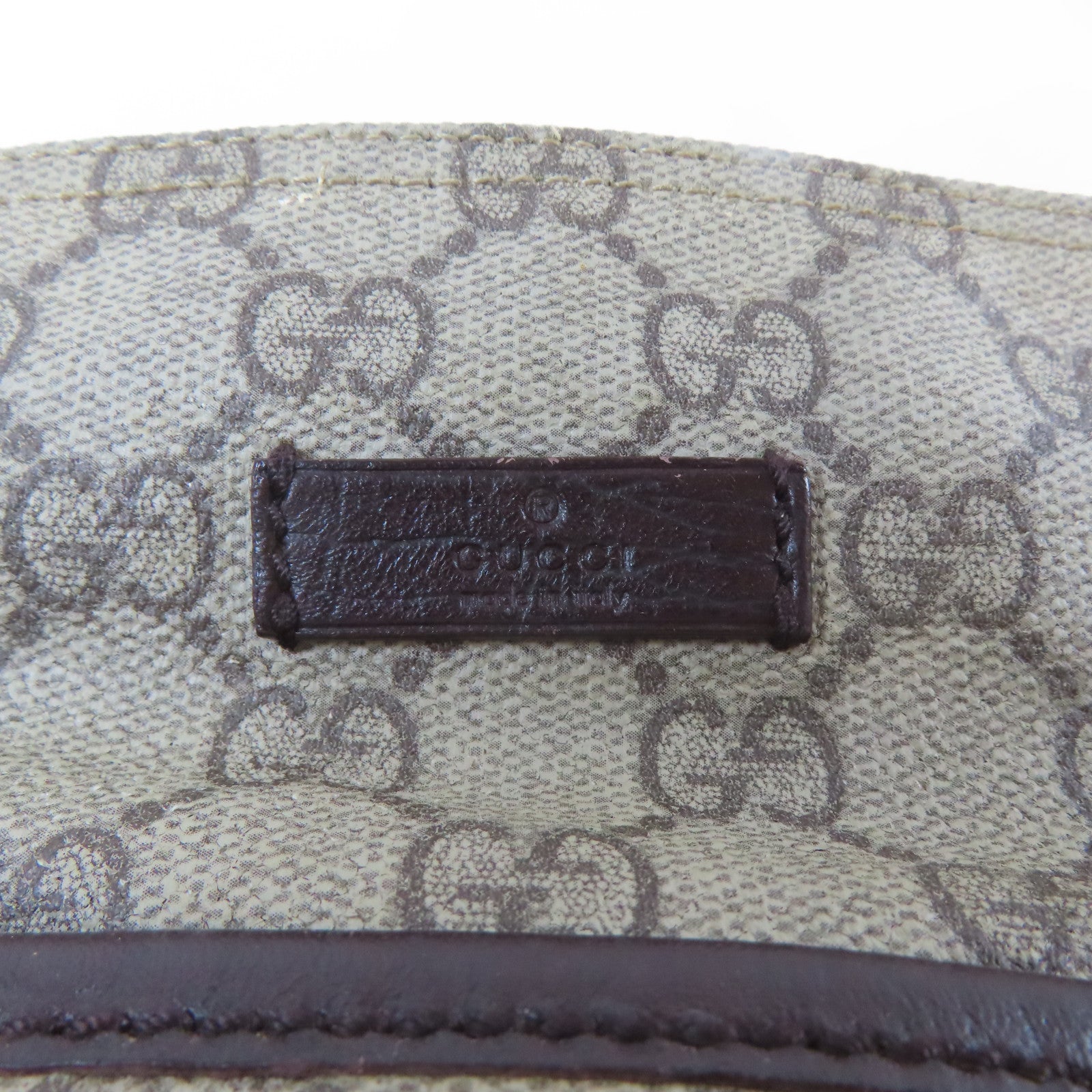GUCCI 【激減優惠】塗層帆布Shoulder Bag銀扣肩背袋啡色