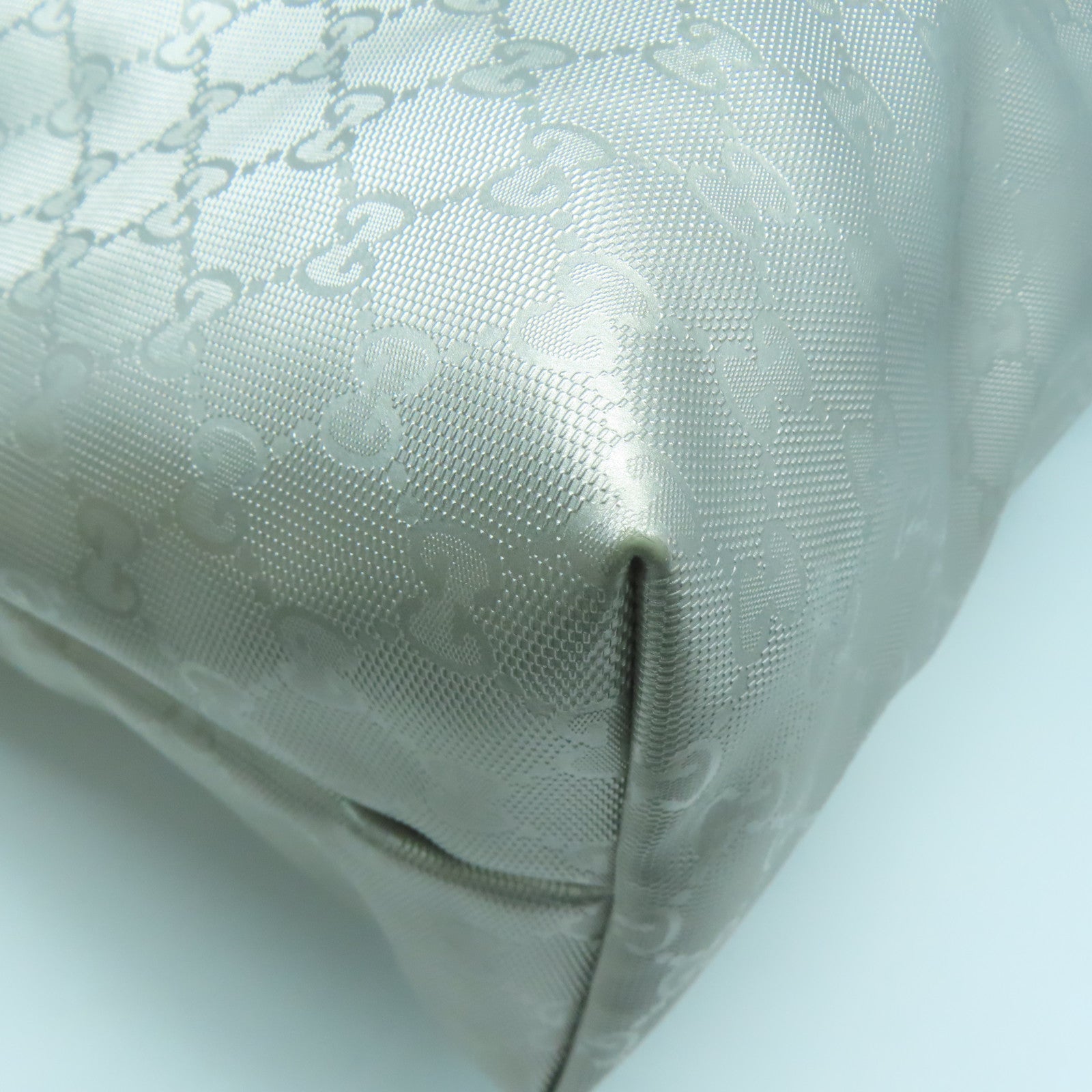 GUCCI 【激減優惠】塗層帆布Tote Bag銀扣手挽袋灰色