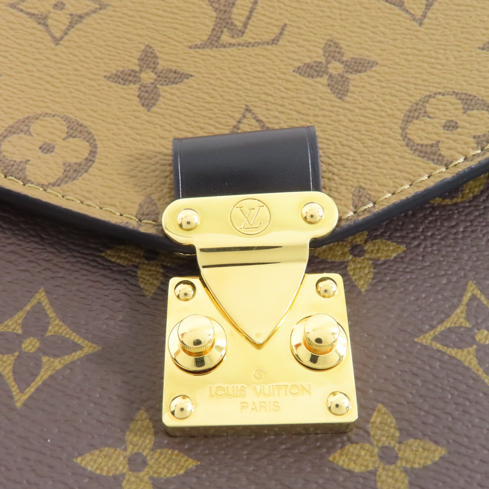 LOUIS VUITTON Monogram Reverse Pochette Metis金扣手挽肩背兩用袋啡色