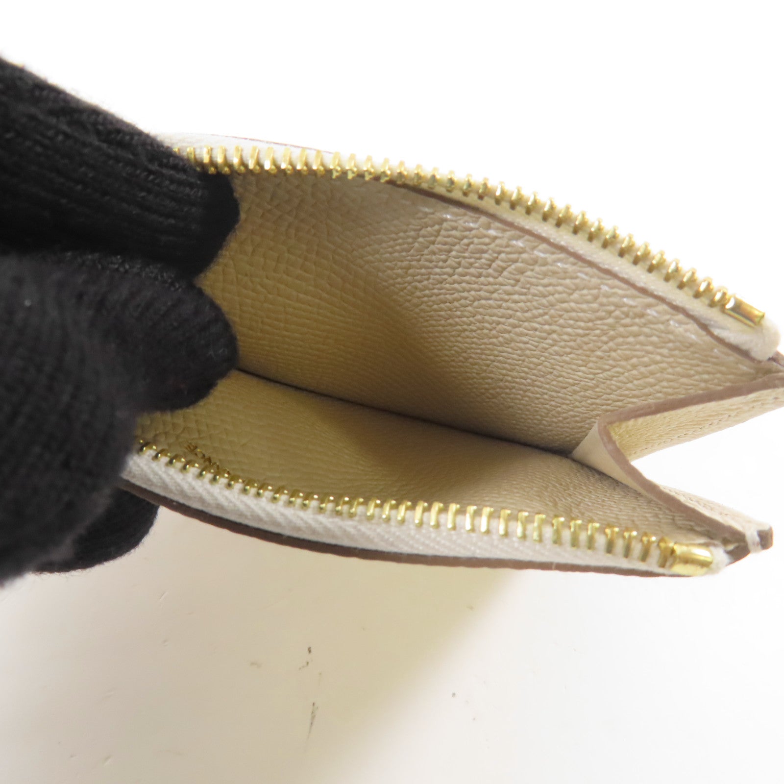 HERMES Epsom皮革Constance Slim Wallet金扣錢包Nata/米色