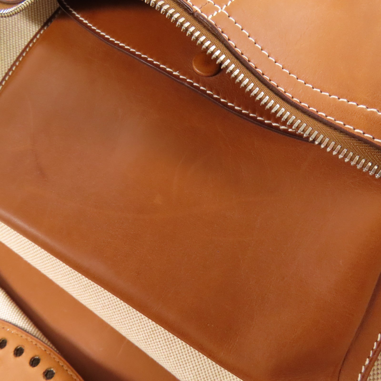 HERMES 帆布Handbag銀扣手挽袋