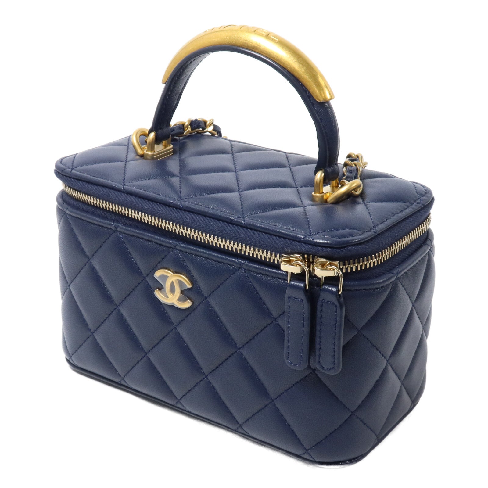 CHANEL 羊皮皮革Vanity Case手挽肩背兩用袋