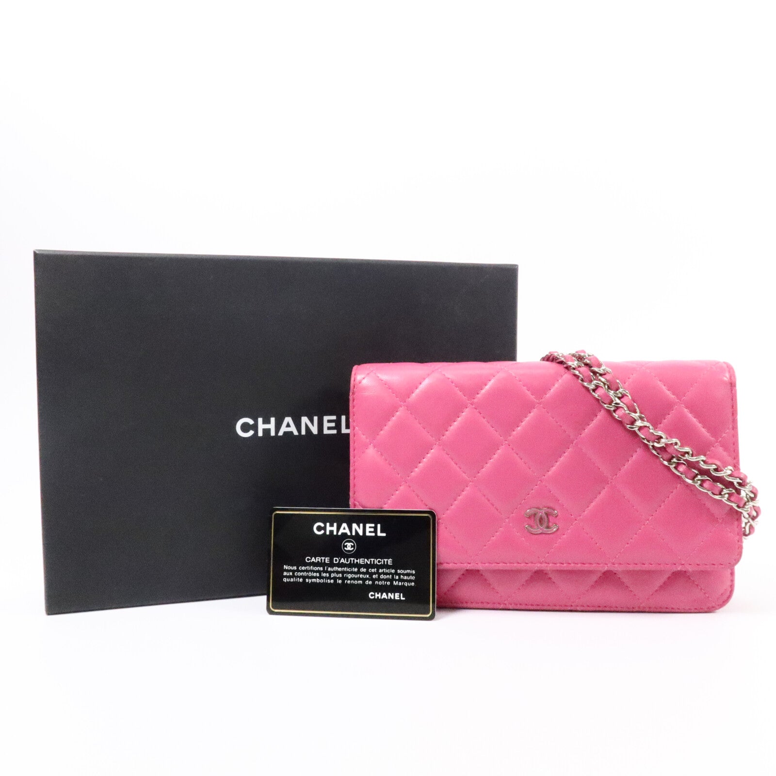 CHANEL 羊皮皮革WOC Wallet On Chain鏈帶肩背袋