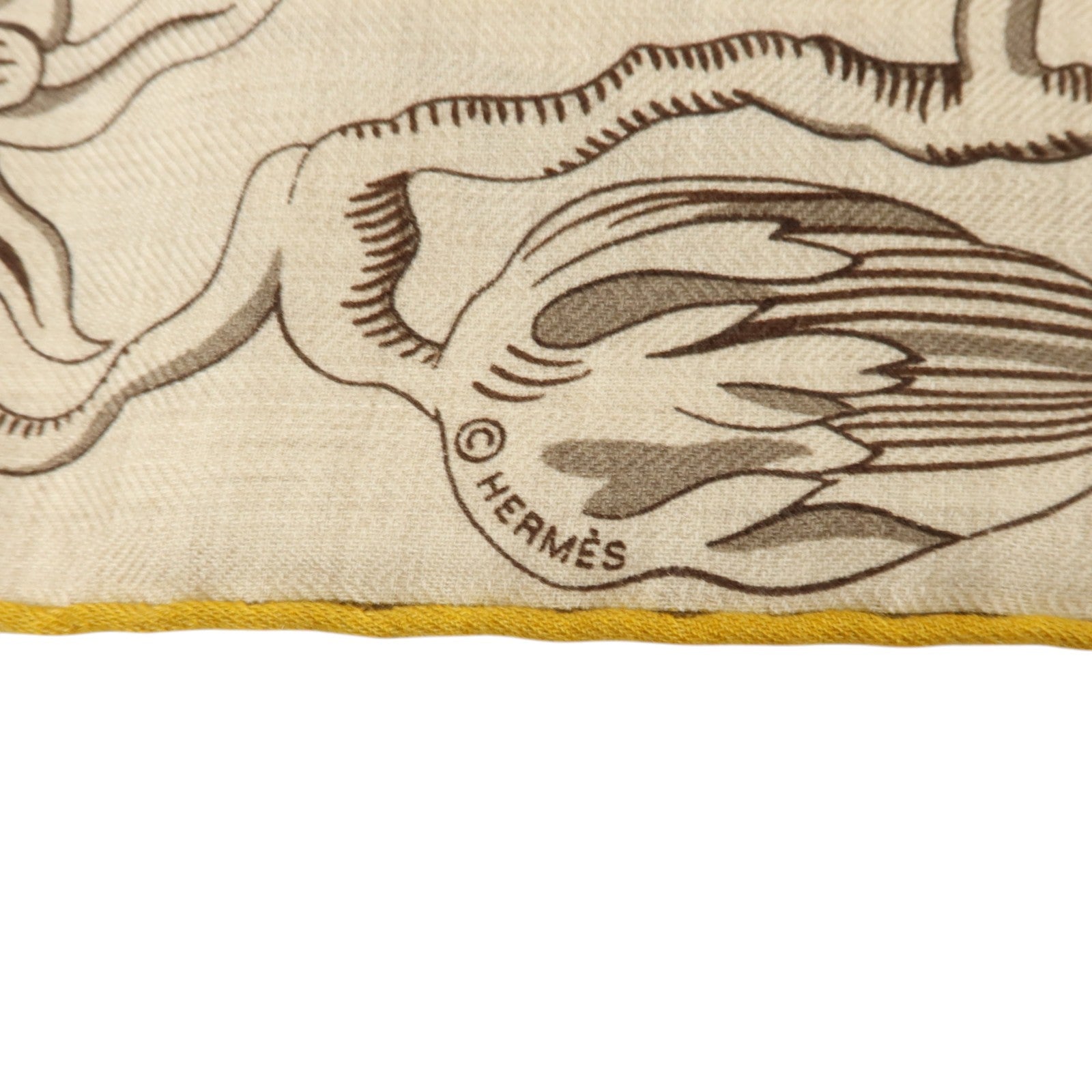 HERMES 羊絨/絲質Scarf 140X140絲巾