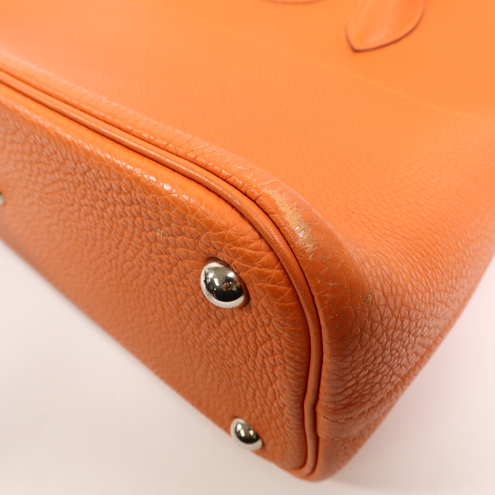 HERMES Clemence皮革Bolide 31手挽肩背兩用袋Orange