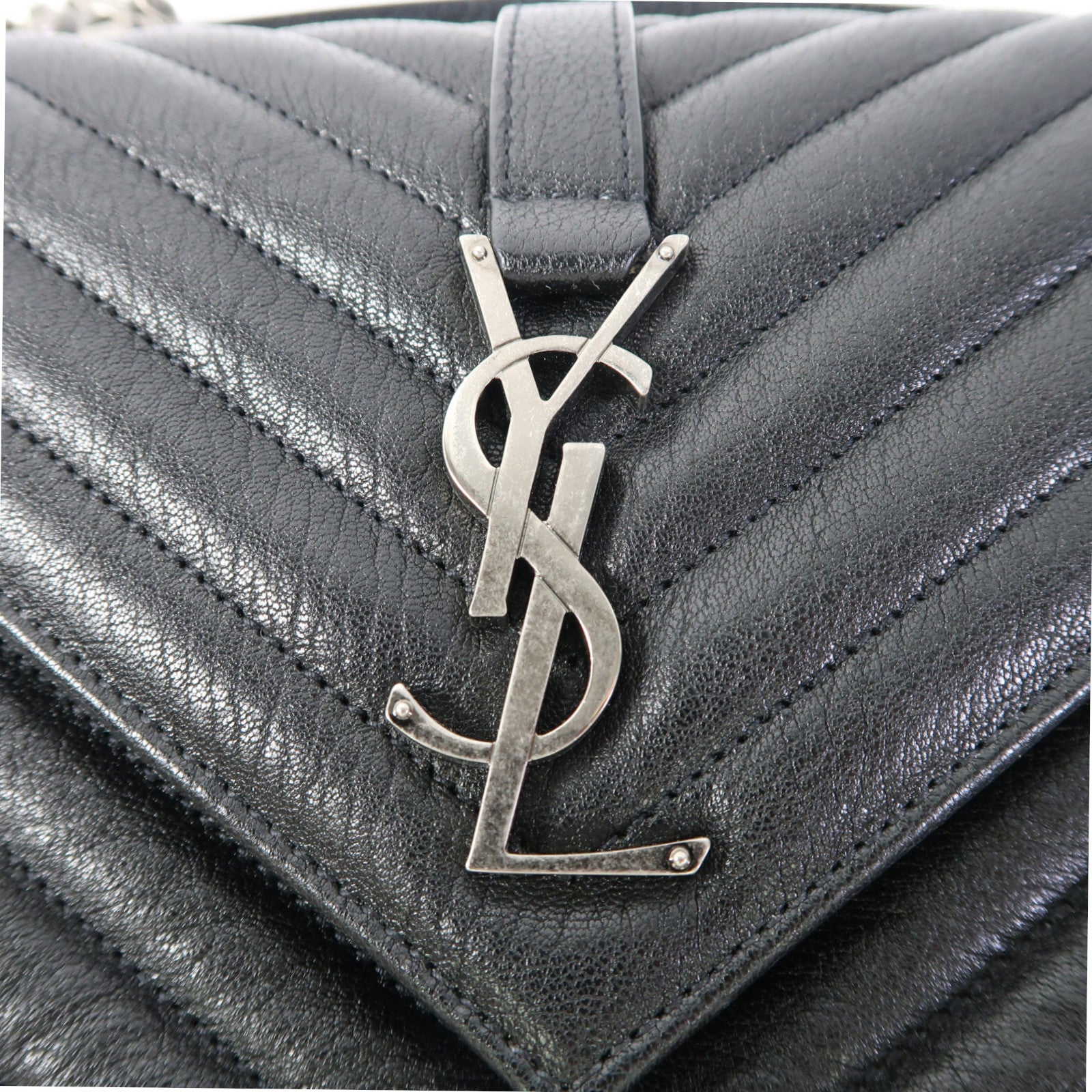 SAINT LAURENT 牛皮皮革College鏈帶肩背袋