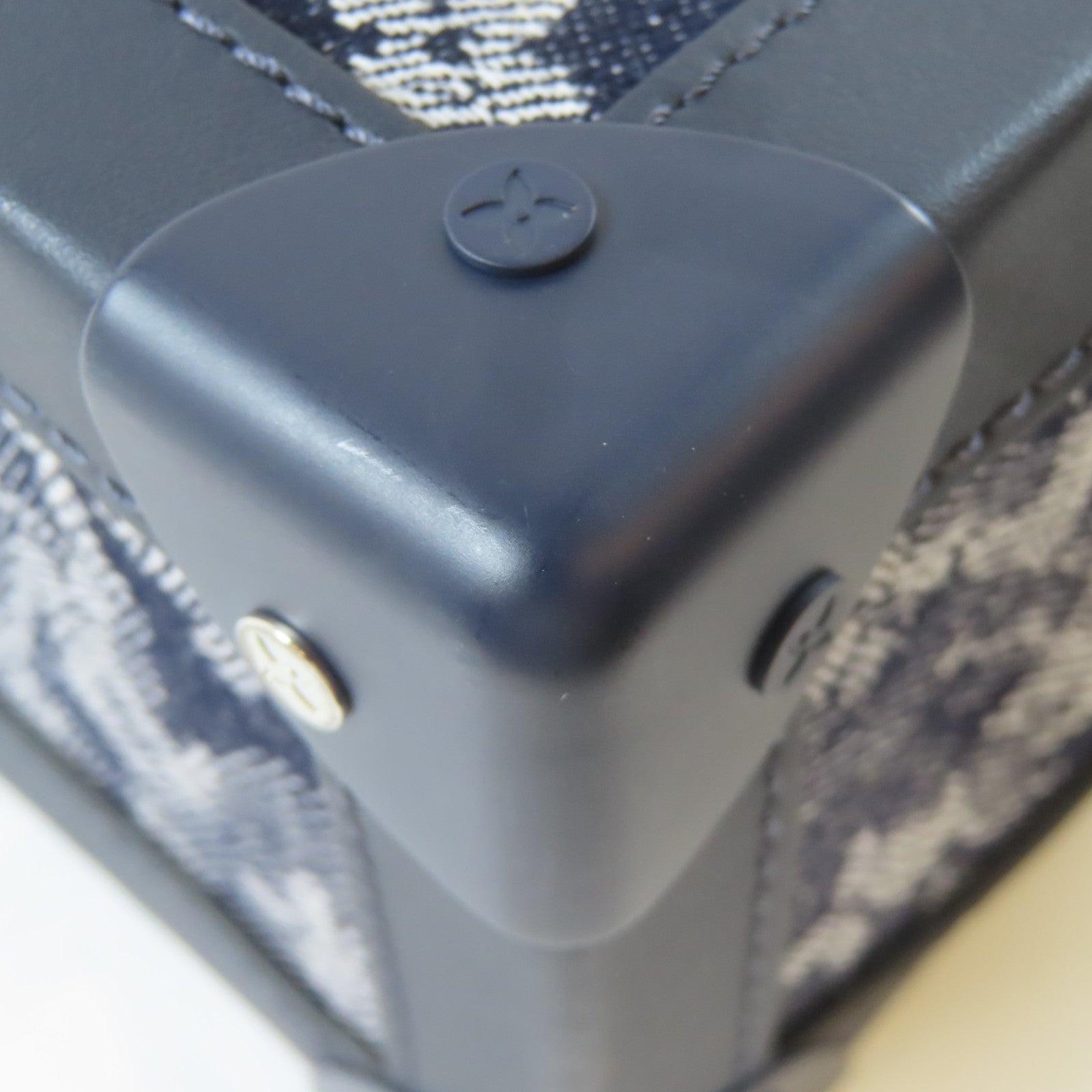 LOUIS VUITTON Monogram Tapestry銀扣肩背袋深藍色