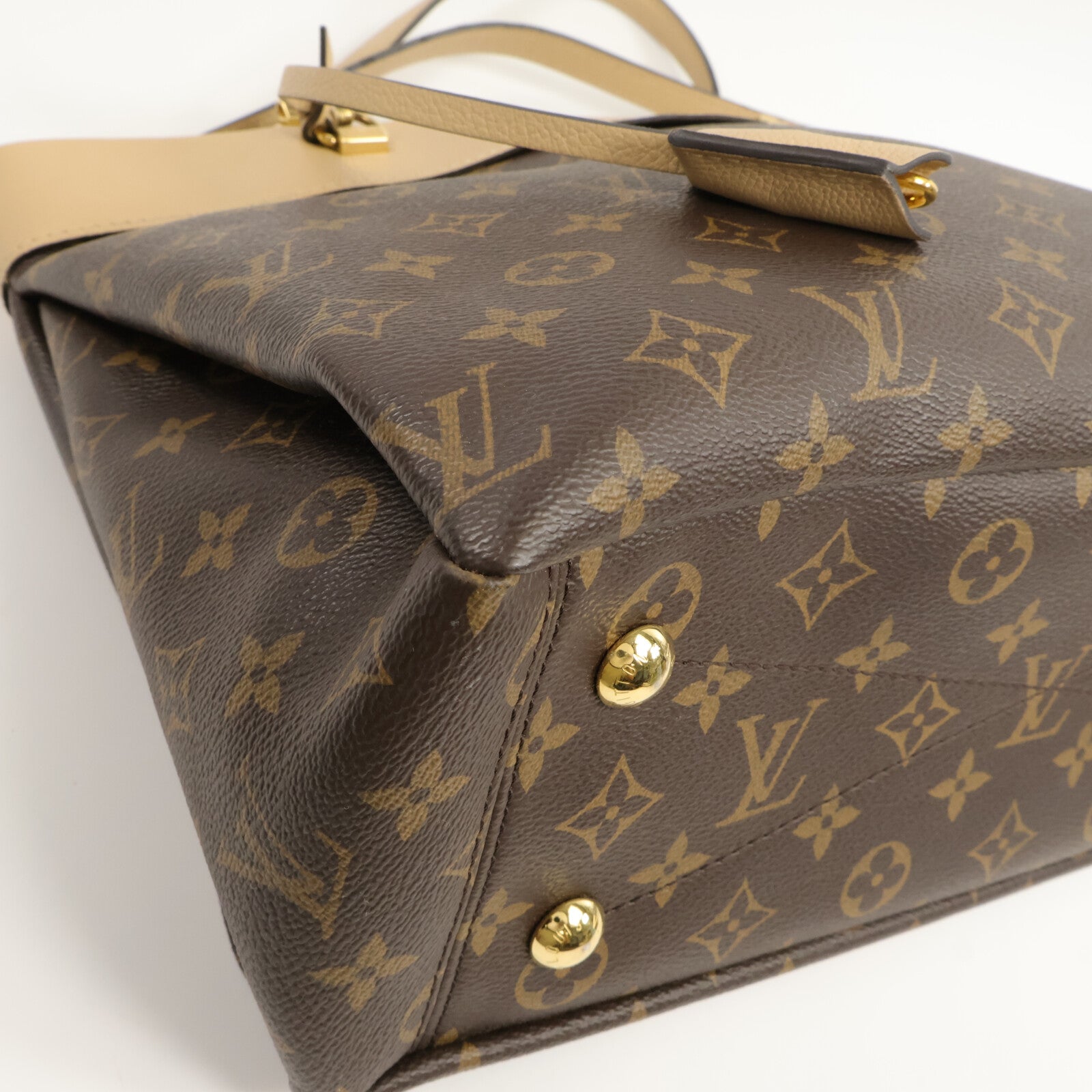 LOUIS VUITTON 牛皮皮革/Monogram Pallas Shopper鏈帶手挽袋