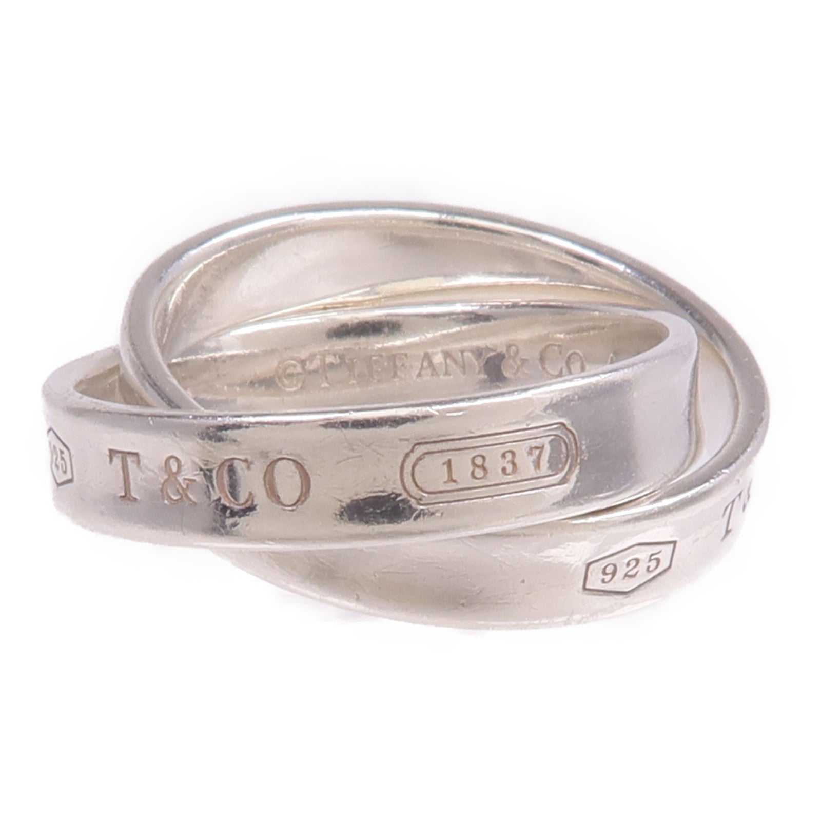 TIFFANY＆CO 925純銀1837 Double Silver Ring戒指