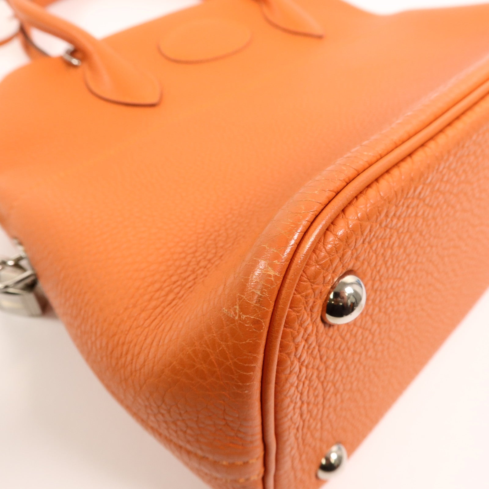 HERMES Clemence皮革Bolide 31手挽肩背兩用袋Orange