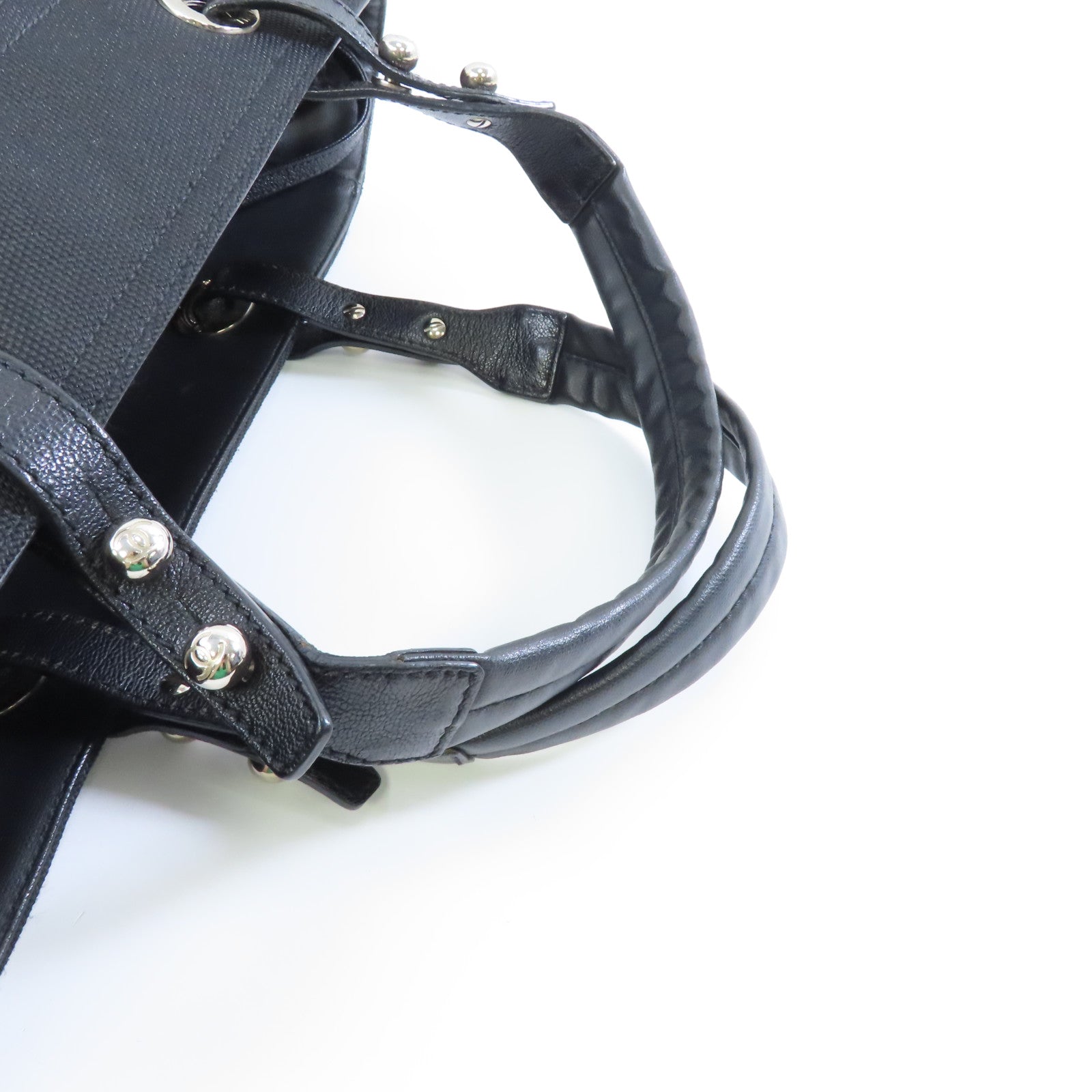 CHANEL 菱格皮革Shoulder Tote銀扣肩背手挽袋黑色