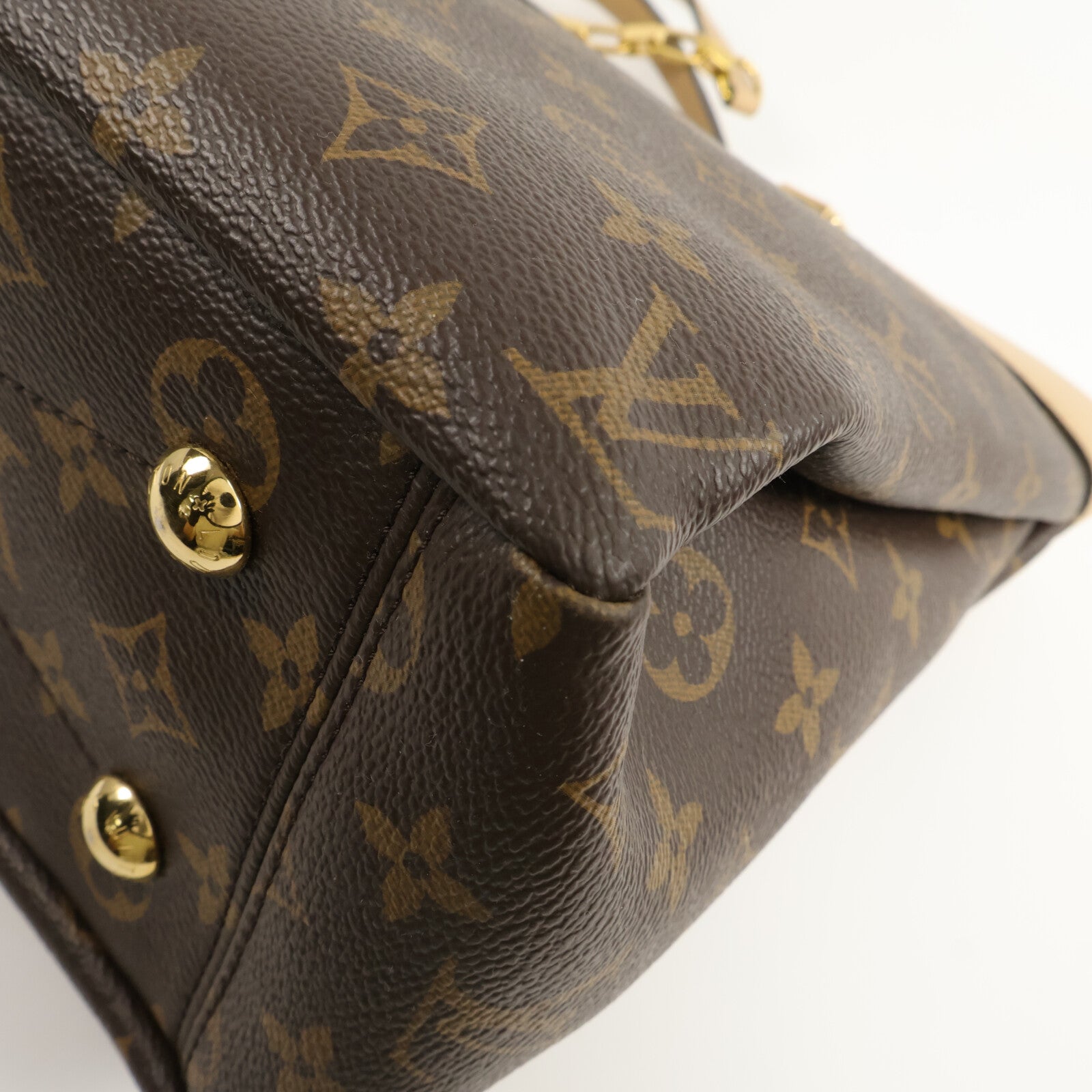 LOUIS VUITTON 牛皮皮革/Monogram Pallas Shopper鏈帶手挽袋