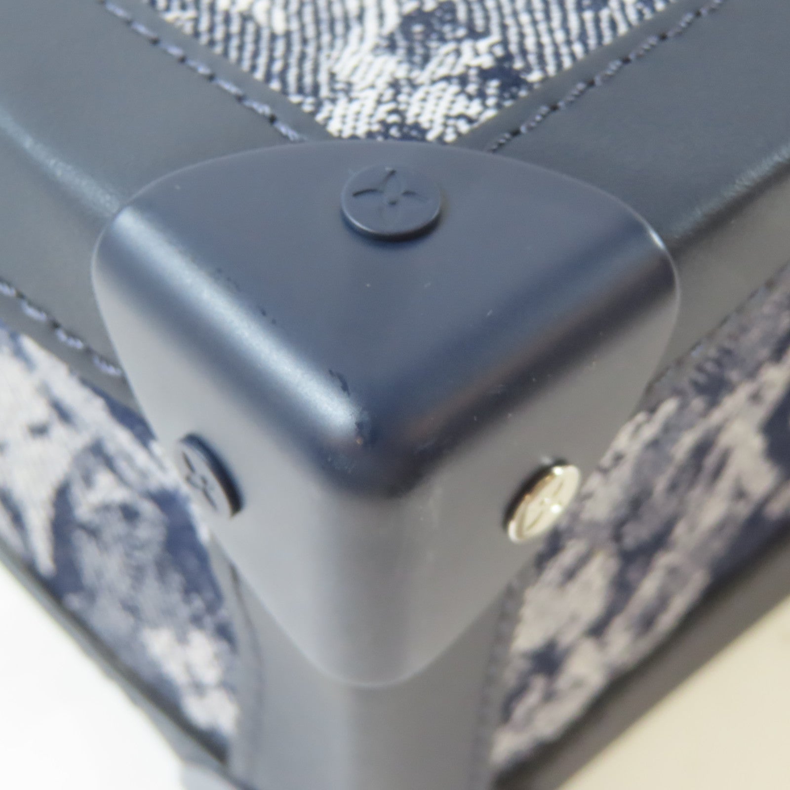 LOUIS VUITTON Monogram Tapestry銀扣肩背袋深藍色