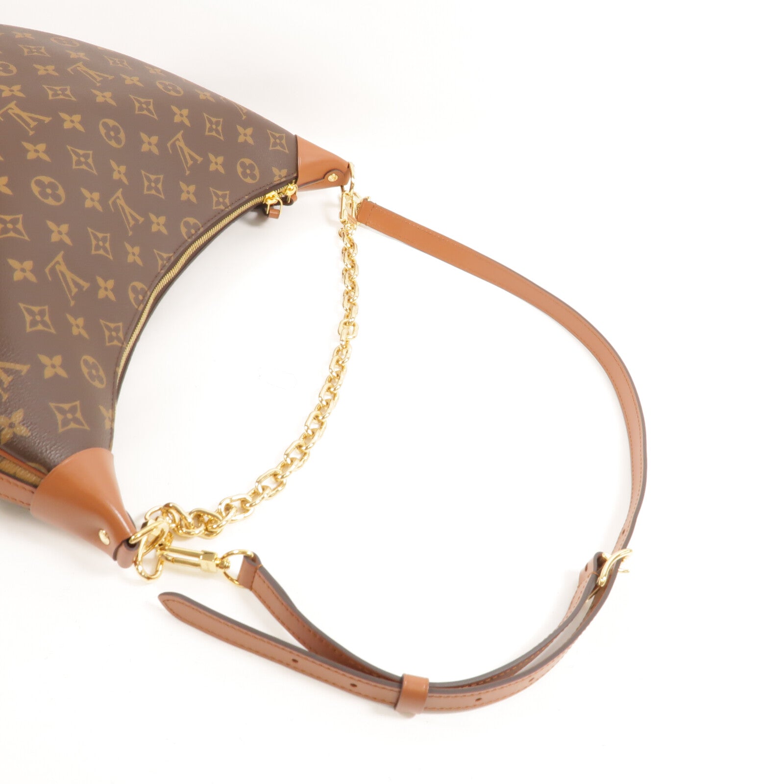 LOUIS VUITTON Monogram Reverse Loop Hobo手挽肩背兩用袋棕色