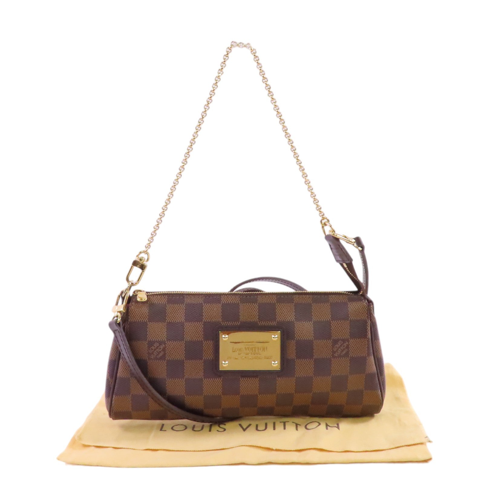LOUIS VUITTON Damier Eva金扣手挽肩背兩用袋