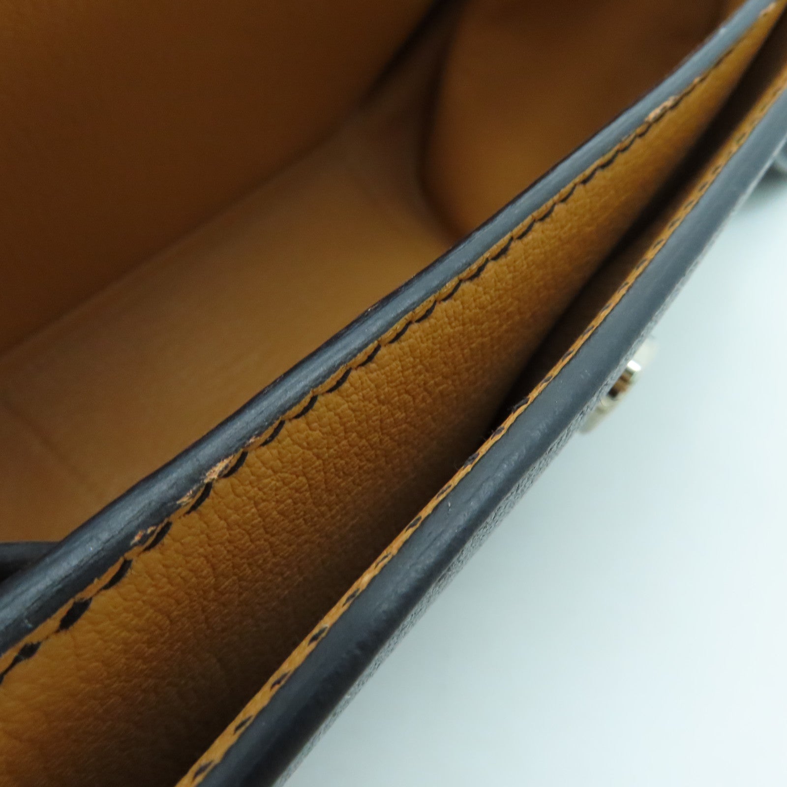HERMES Evercolor皮革Opli 24银扣肩背袋黑色