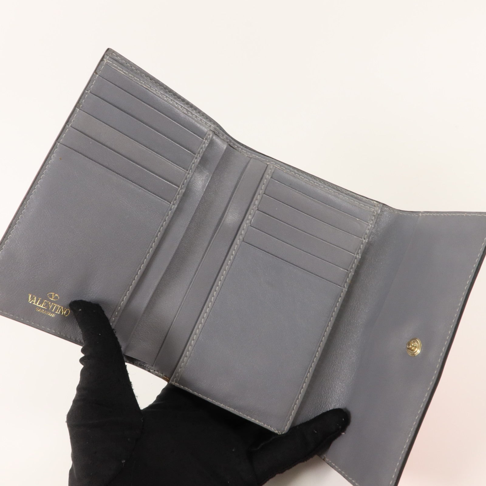 Valentino 牛皮皮革Rockstud Wallet錢包