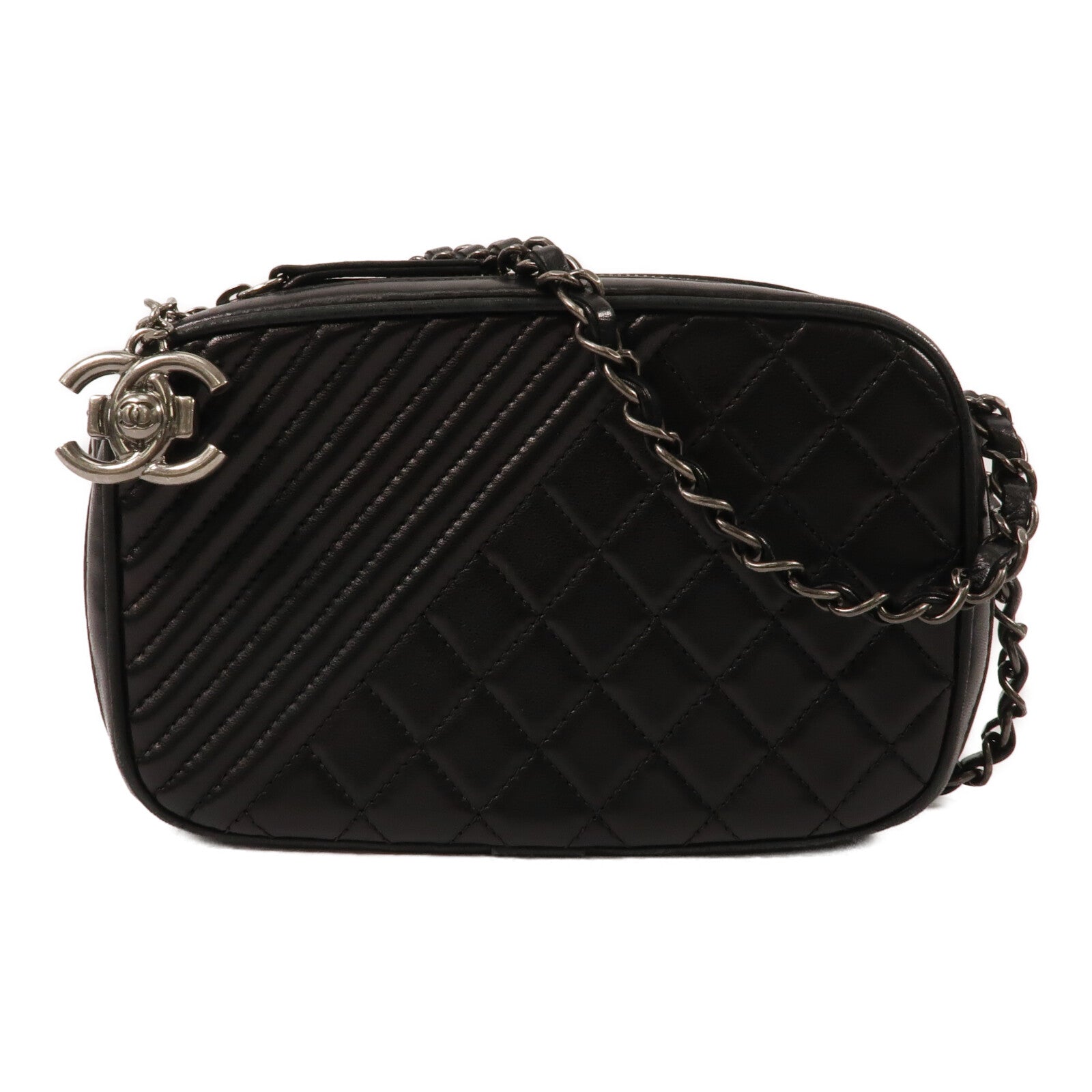 CHANEL 牛皮皮革Coco Boy Camera Bag鏈帶肩背袋