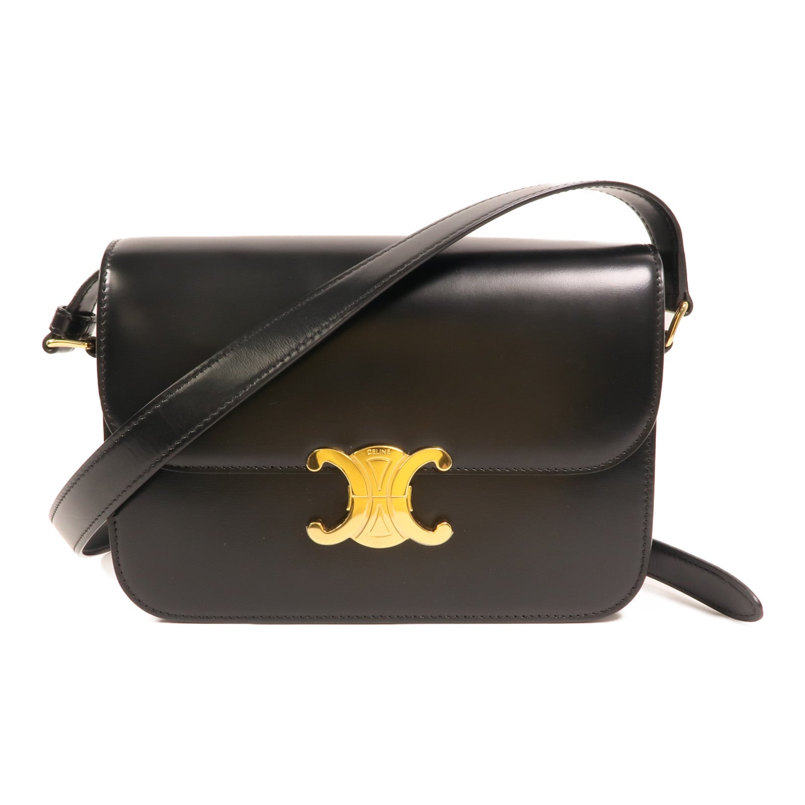 CELINE 牛皮皮革Triomphe金扣肩背袋