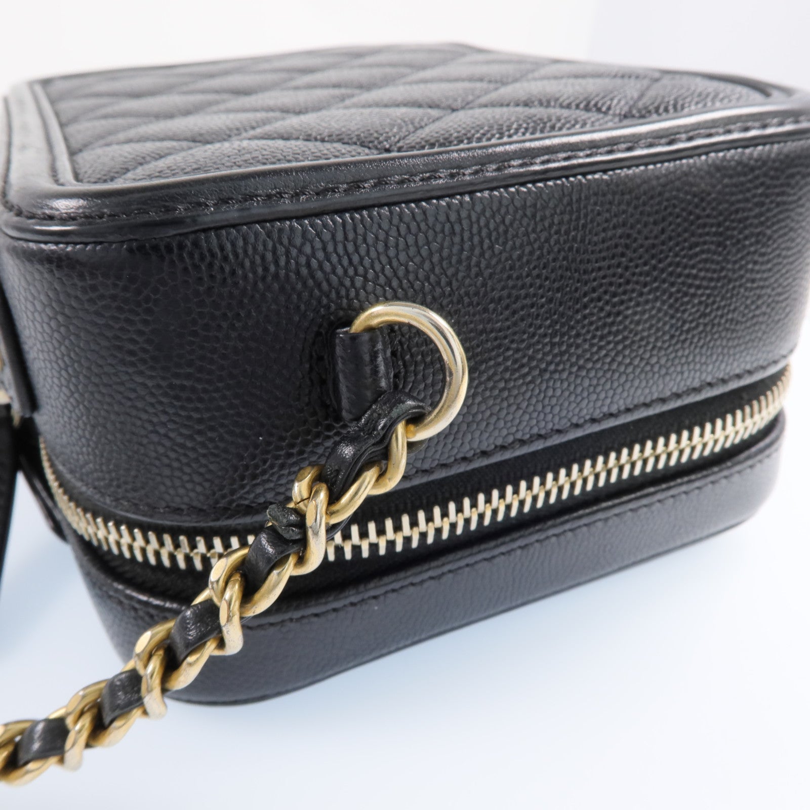 CHANEL 牛皮皮革Vanity Case金扣手挽肩背兩用袋