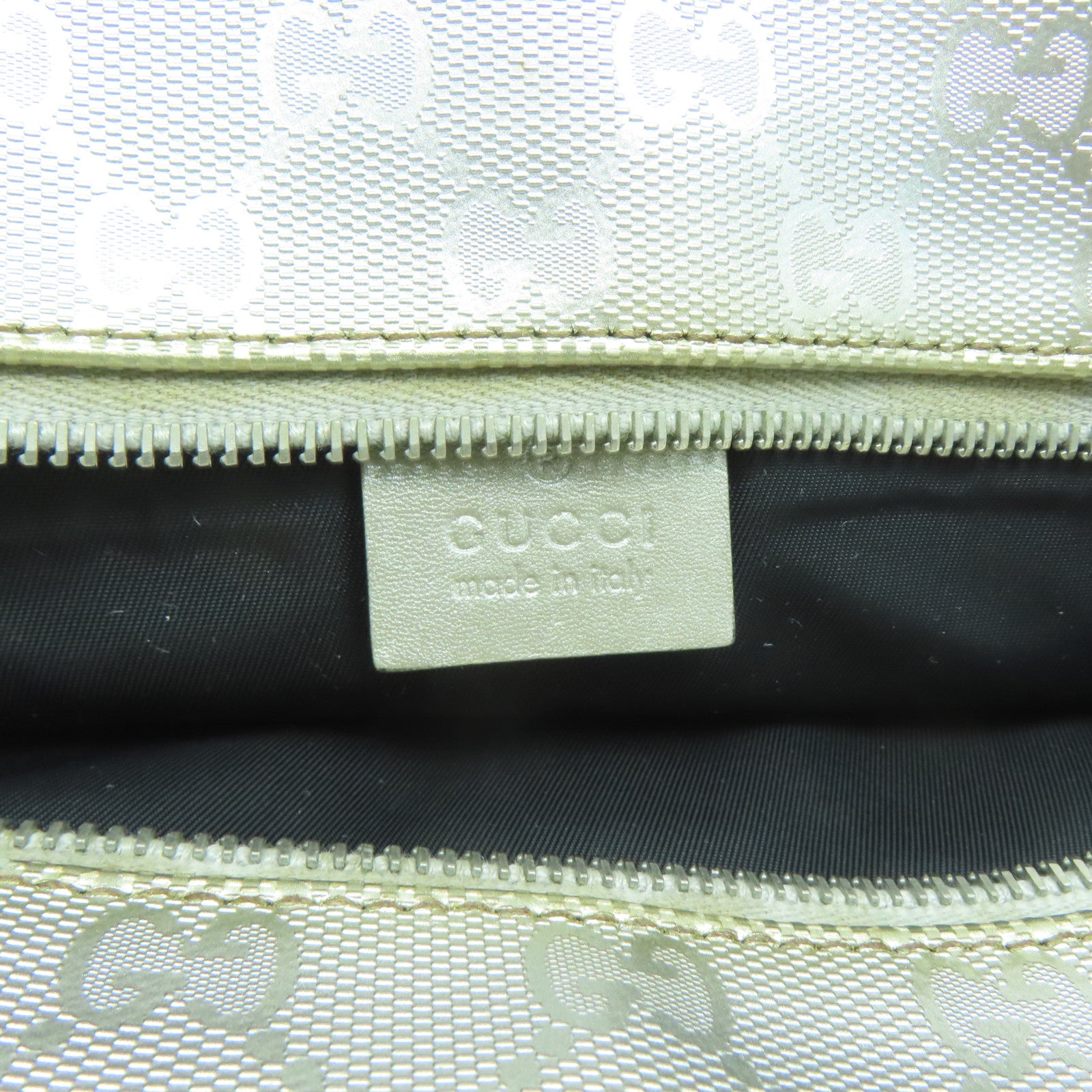 GUCCI 【激減優惠】塗層帆布Tote Bag銀扣手挽袋灰色