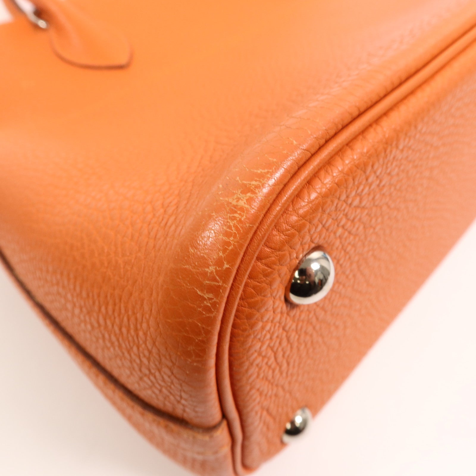 HERMES Clemence皮革Bolide 31手挽肩背兩用袋Orange