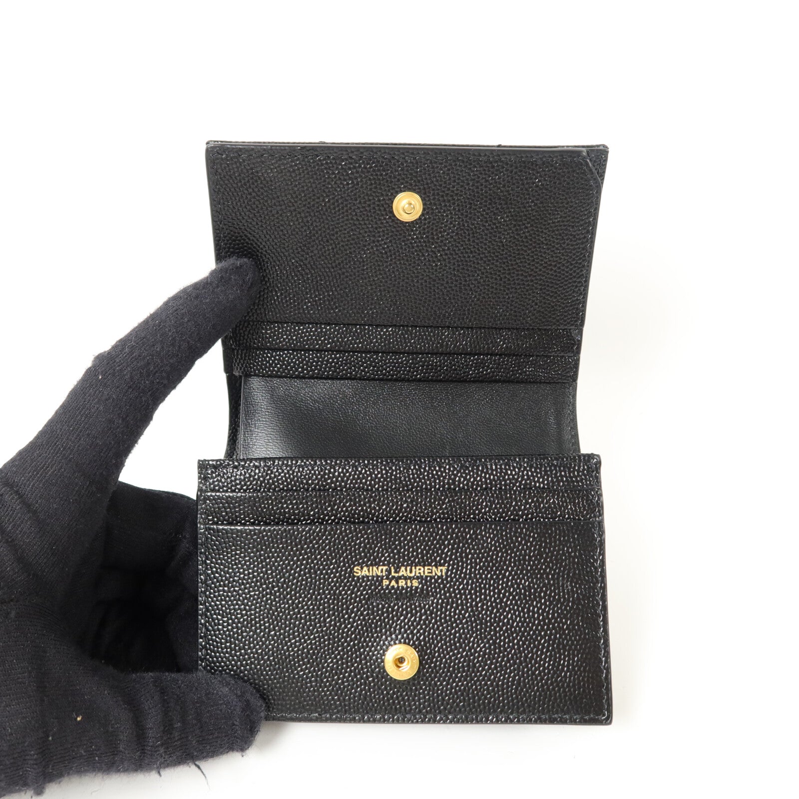 SAINT LAURENT 牛皮皮革Cassandre Matelasse Flap Card Case錢包