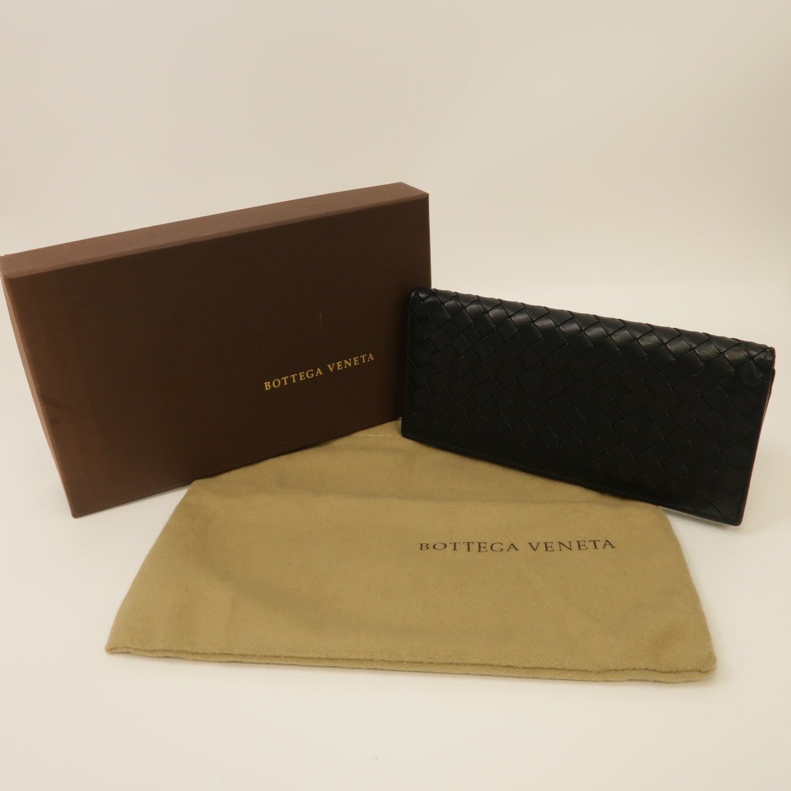 BOTTEGA VENETA 織紋皮革Long Wallet長錢包黑色