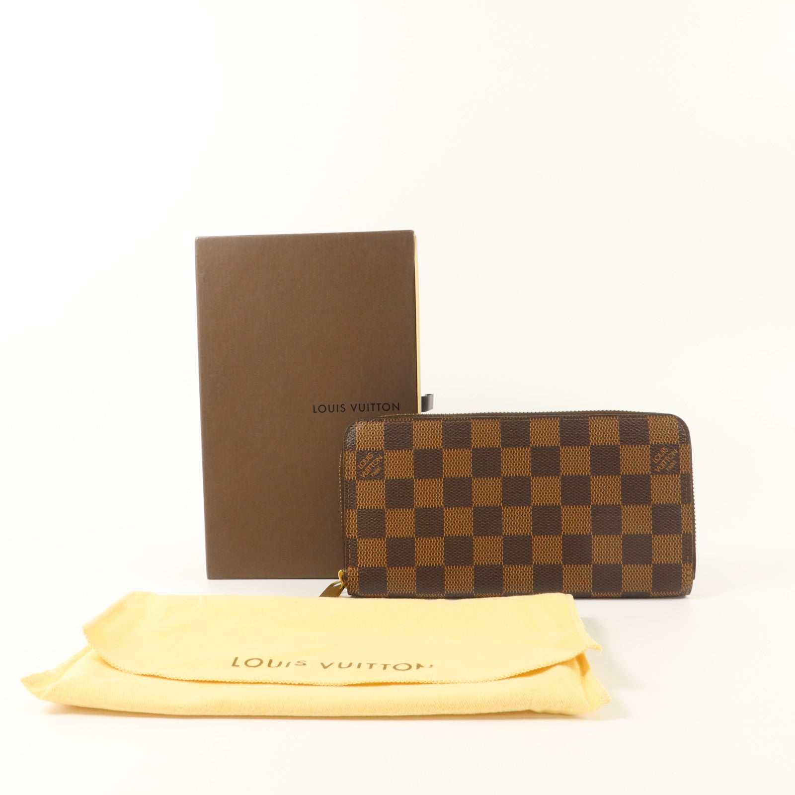 LOUIS VUITTON Damier Zipper Wallet金扣長錢包