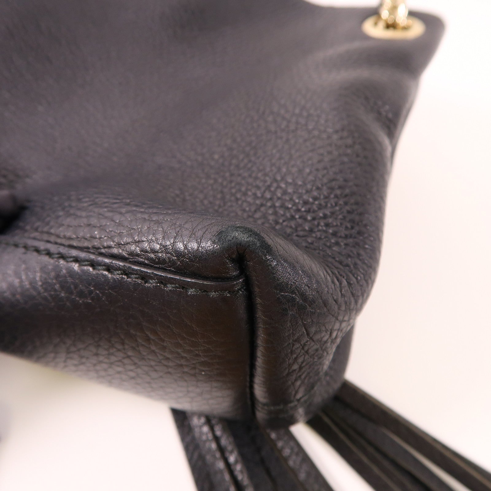GUCCI 牛皮皮革Shoulder Bag銀扣鏈帶肩背袋