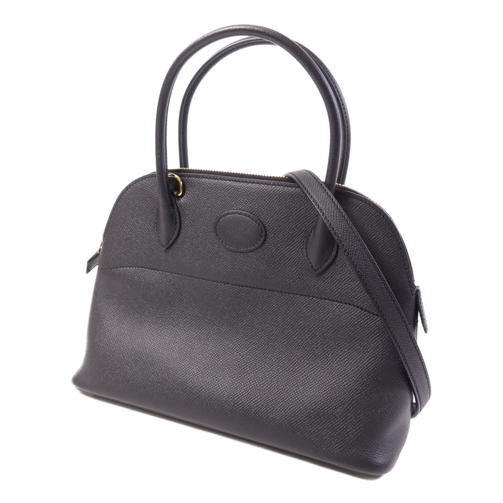 HERMES Epsom皮革Bolide 27金扣手挽肩背兩用袋Noir