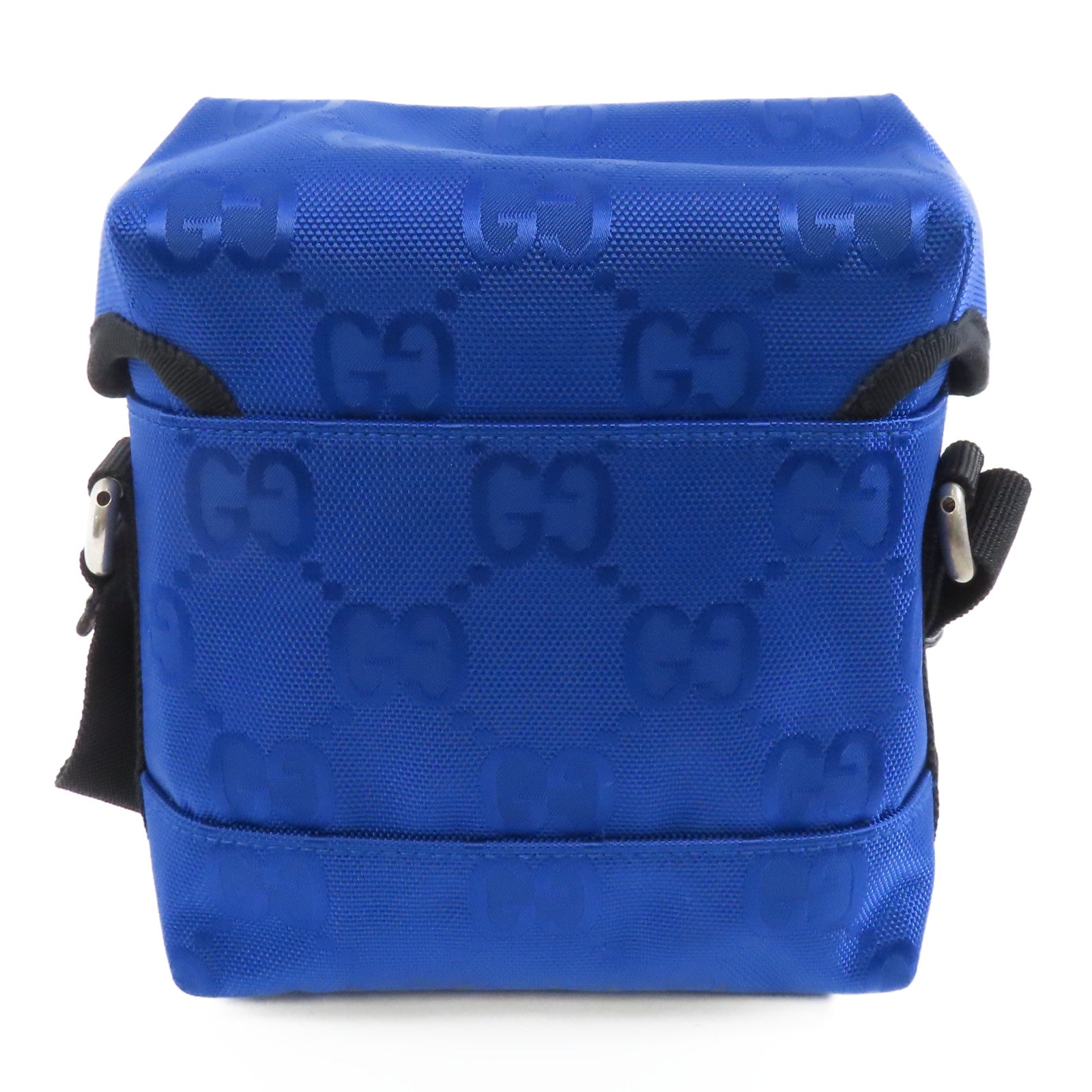 GUCCI 尼龍Shoulder Bag銀扣肩背袋藍色