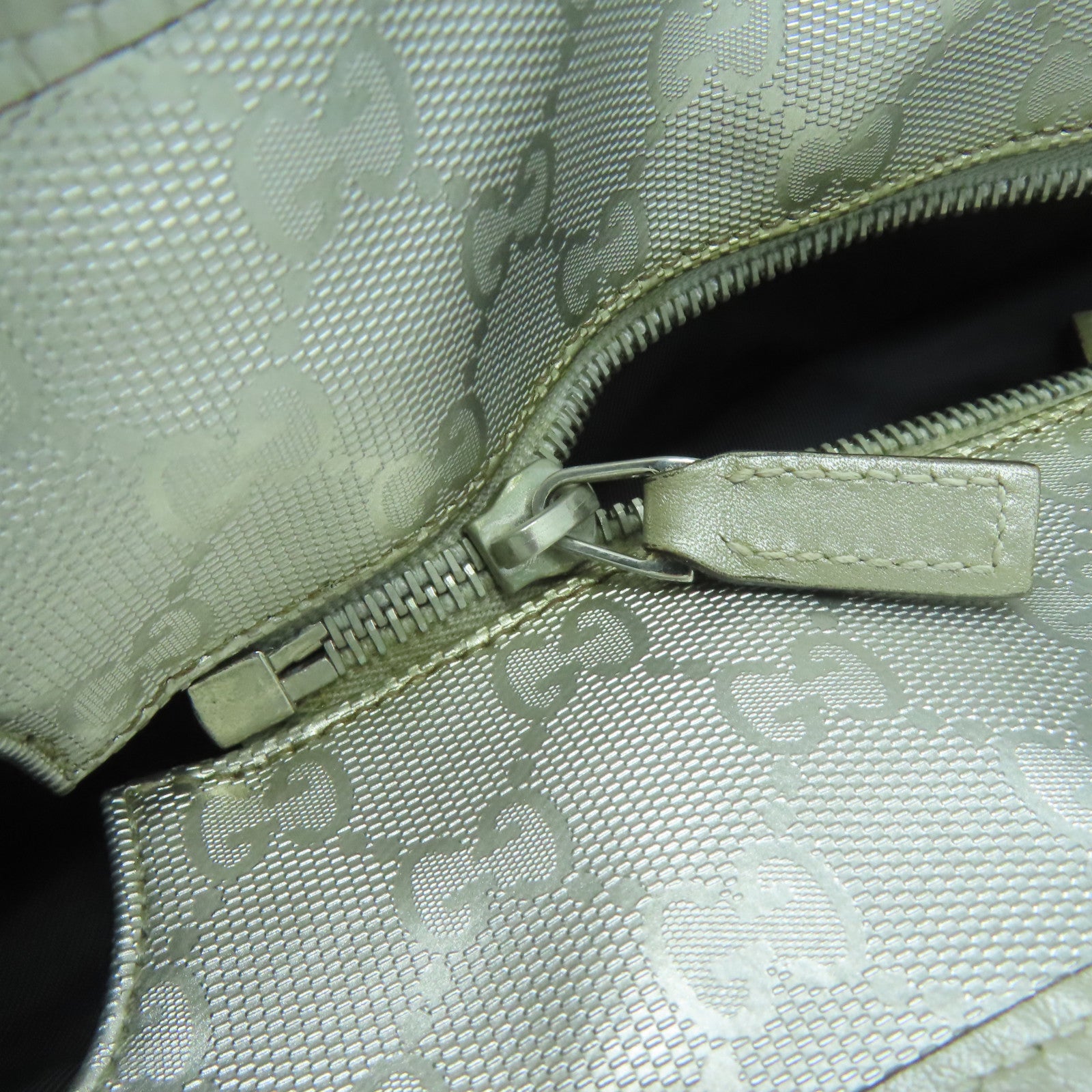 GUCCI 【激減優惠】塗層帆布Tote Bag銀扣手挽袋灰色