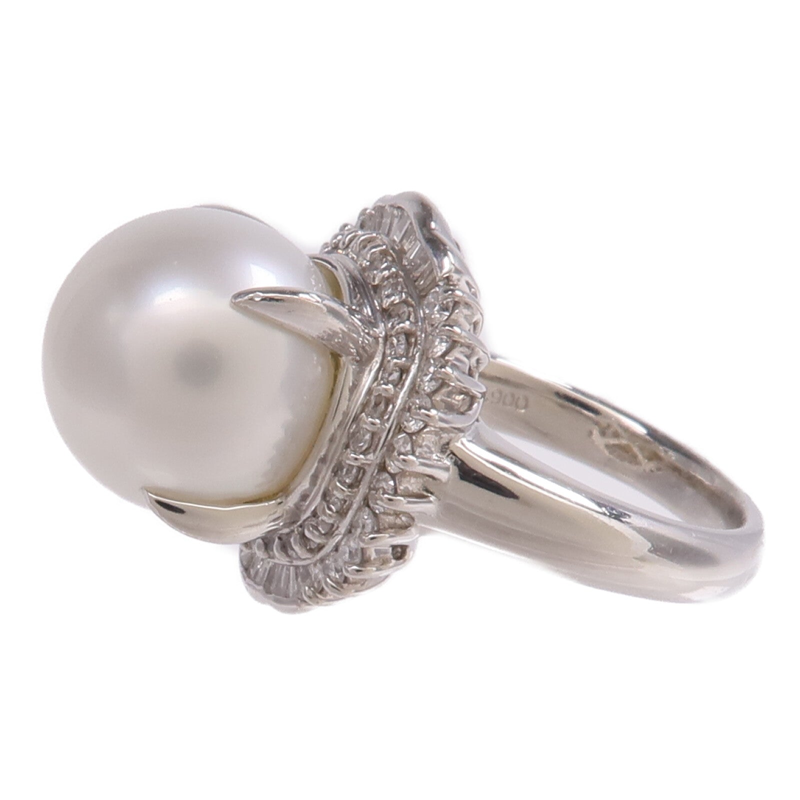 JEWELRY PT900鉑金Pearl Diamond Ring珍珠/鑽石戒指